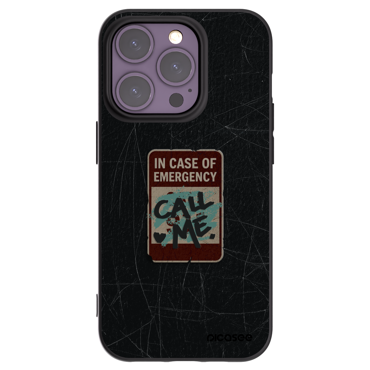 Picasee Μαύρη θήκη σιλικόνης για Apple iPhone 14 Pro - EMERGENCY