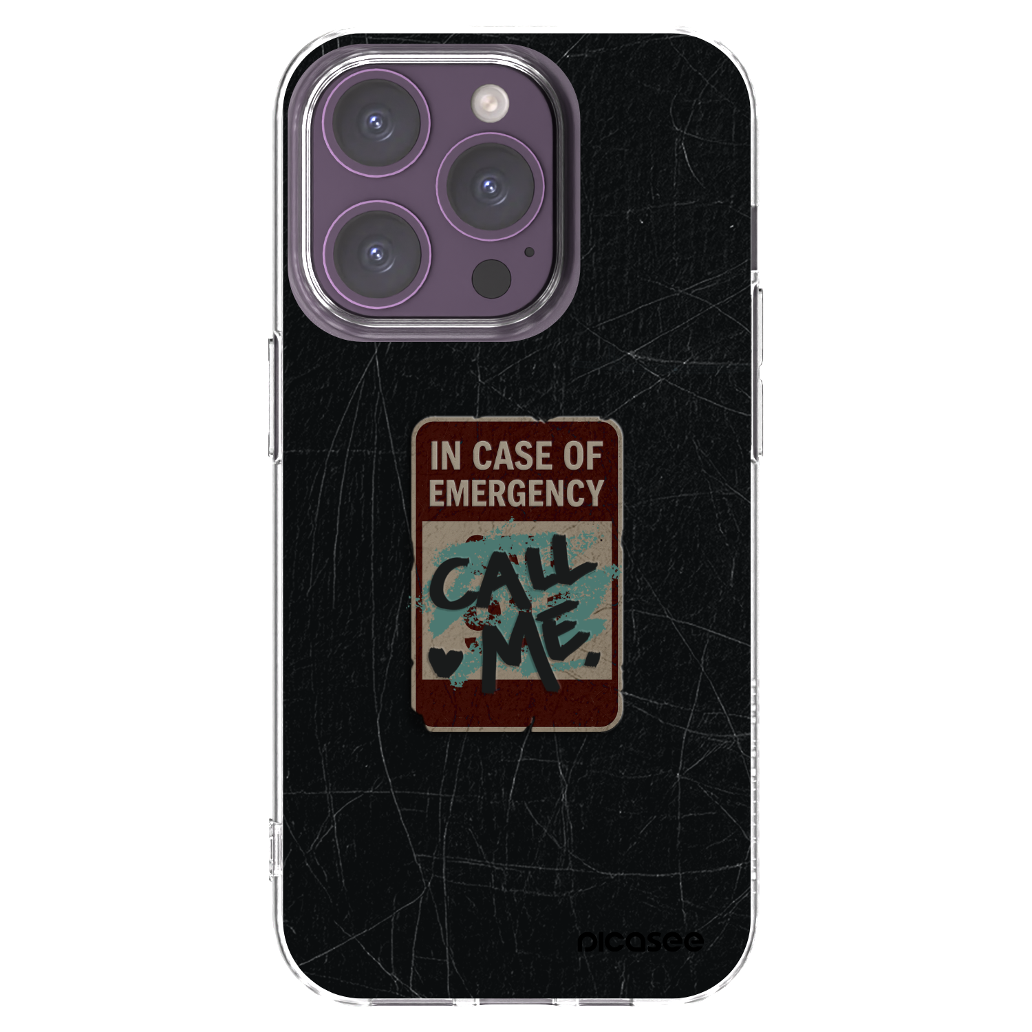 Picasee διαφανής θήκη σιλικόνης Apple iPhone 14 Pro - EMERGENCY