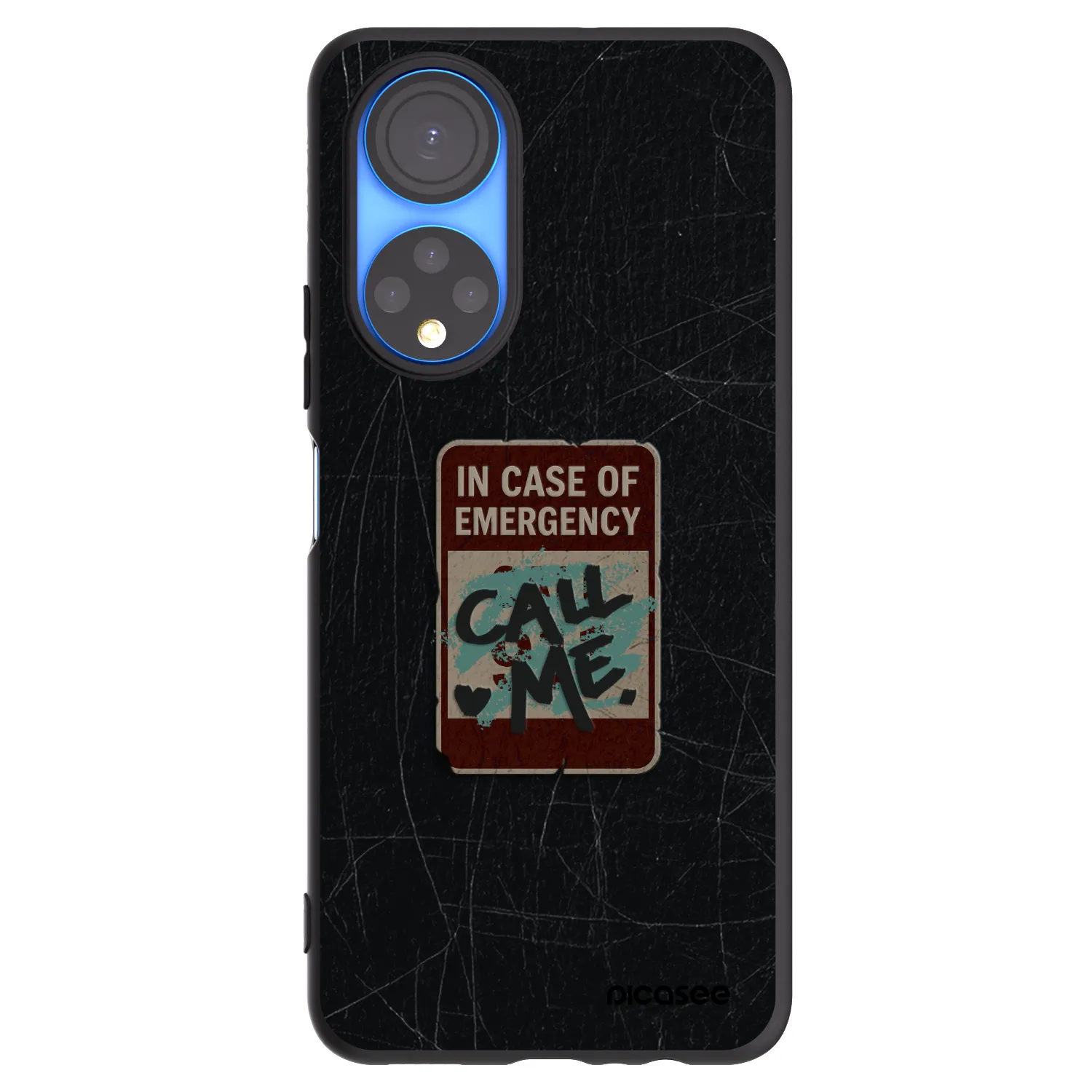Picasee Μαύρη θήκη σιλικόνης για Honor X7 - EMERGENCY