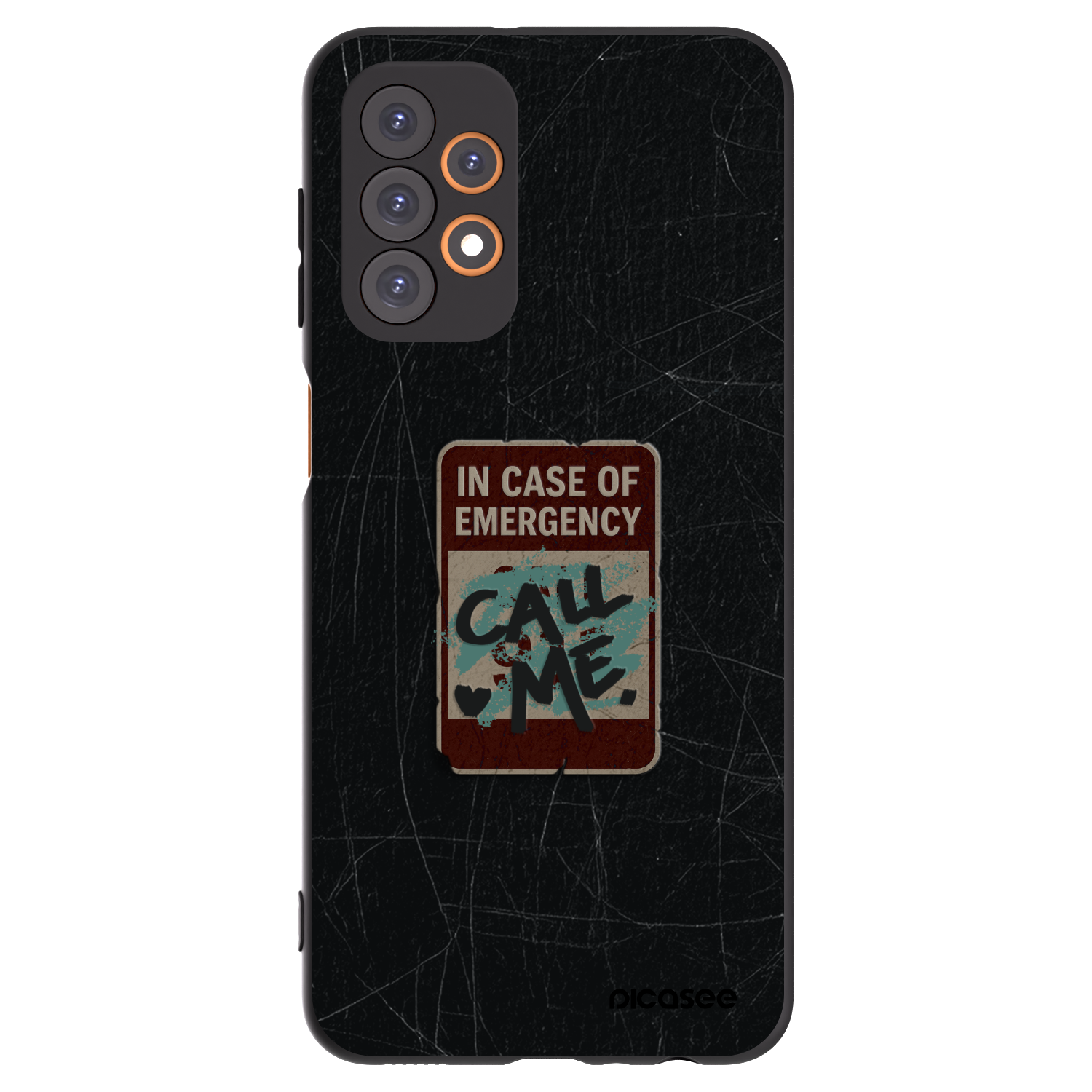 Picasee Μαύρη θήκη σιλικόνης για Samsung Galaxy A23 A236B 5G - EMERGENCY