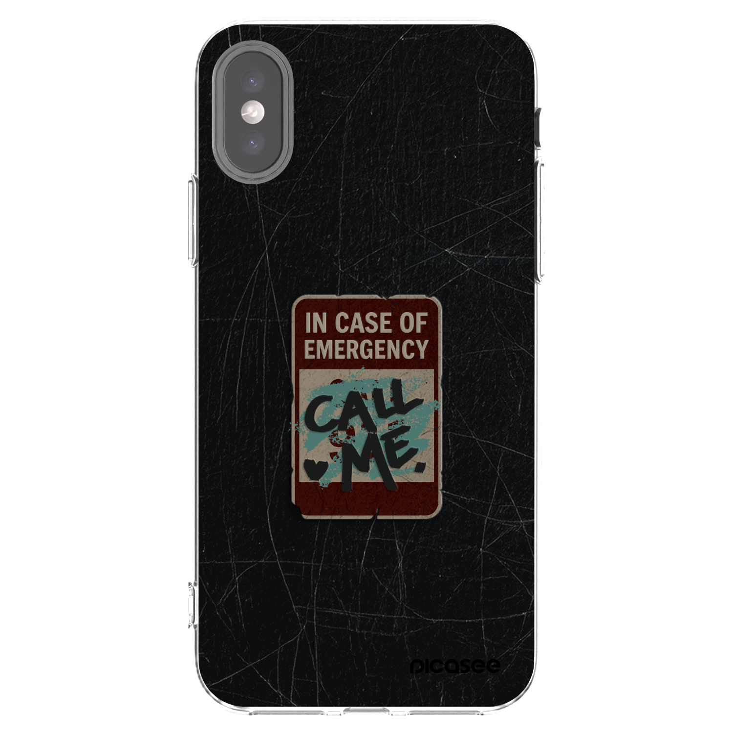 Picasee διαφανής θήκη σιλικόνης Apple iPhone X/XS - EMERGENCY