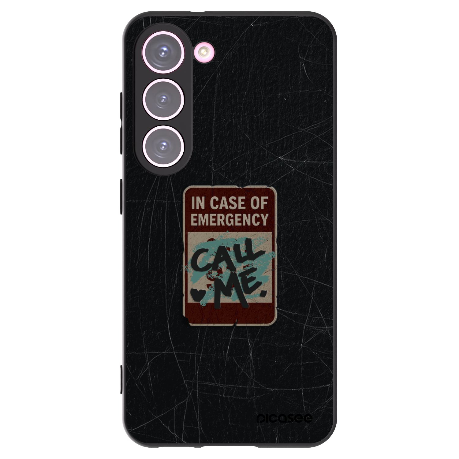 Picasee Μαύρη θήκη σιλικόνης για Samsung Galaxy S23 5G - EMERGENCY