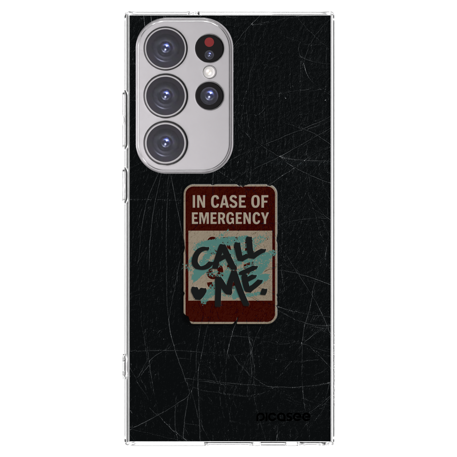 Picasee διαφανής θήκη σιλικόνης Samsung Galaxy S23 Ultra 5G - EMERGENCY