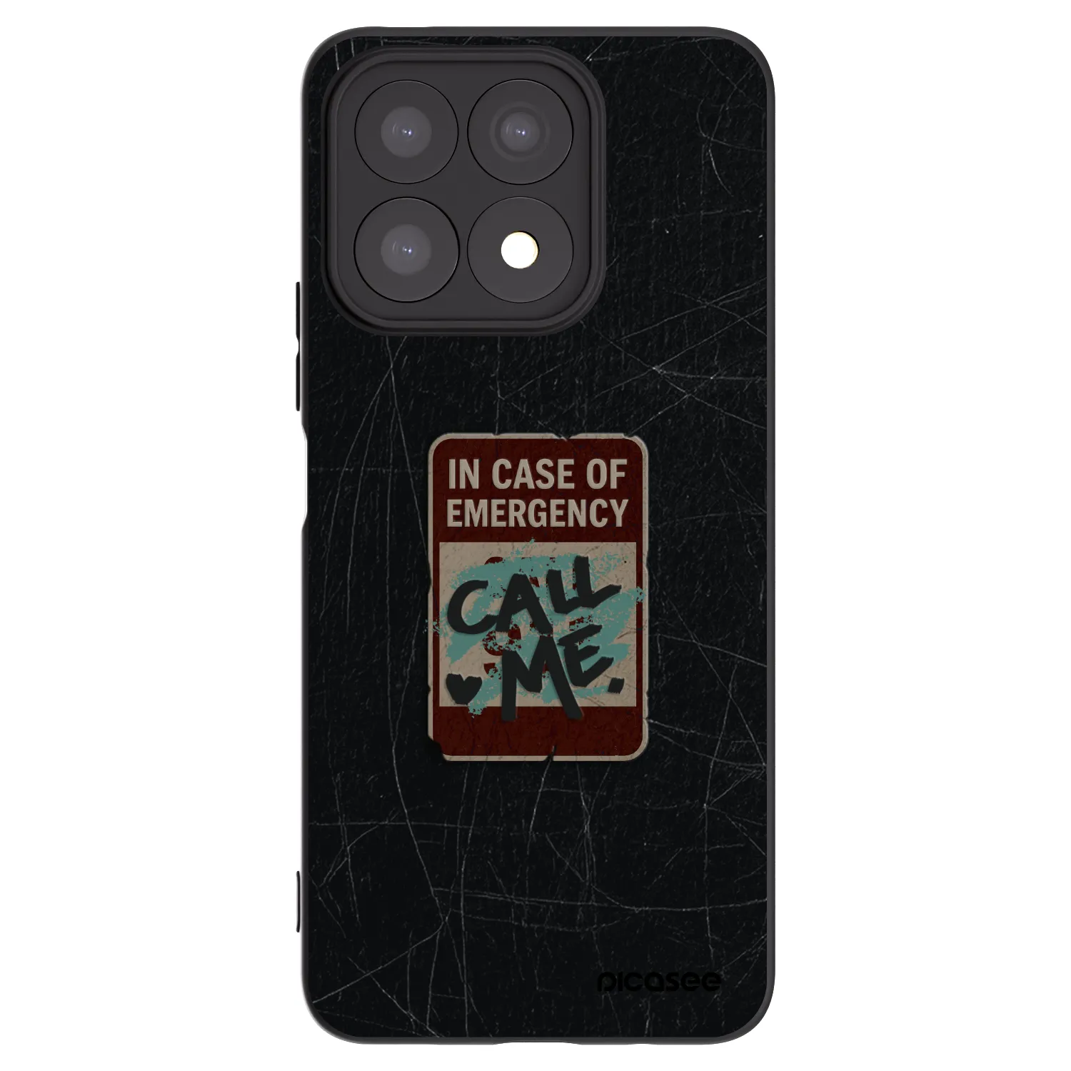 Picasee Μαύρη θήκη σιλικόνης για Honor X8a - EMERGENCY