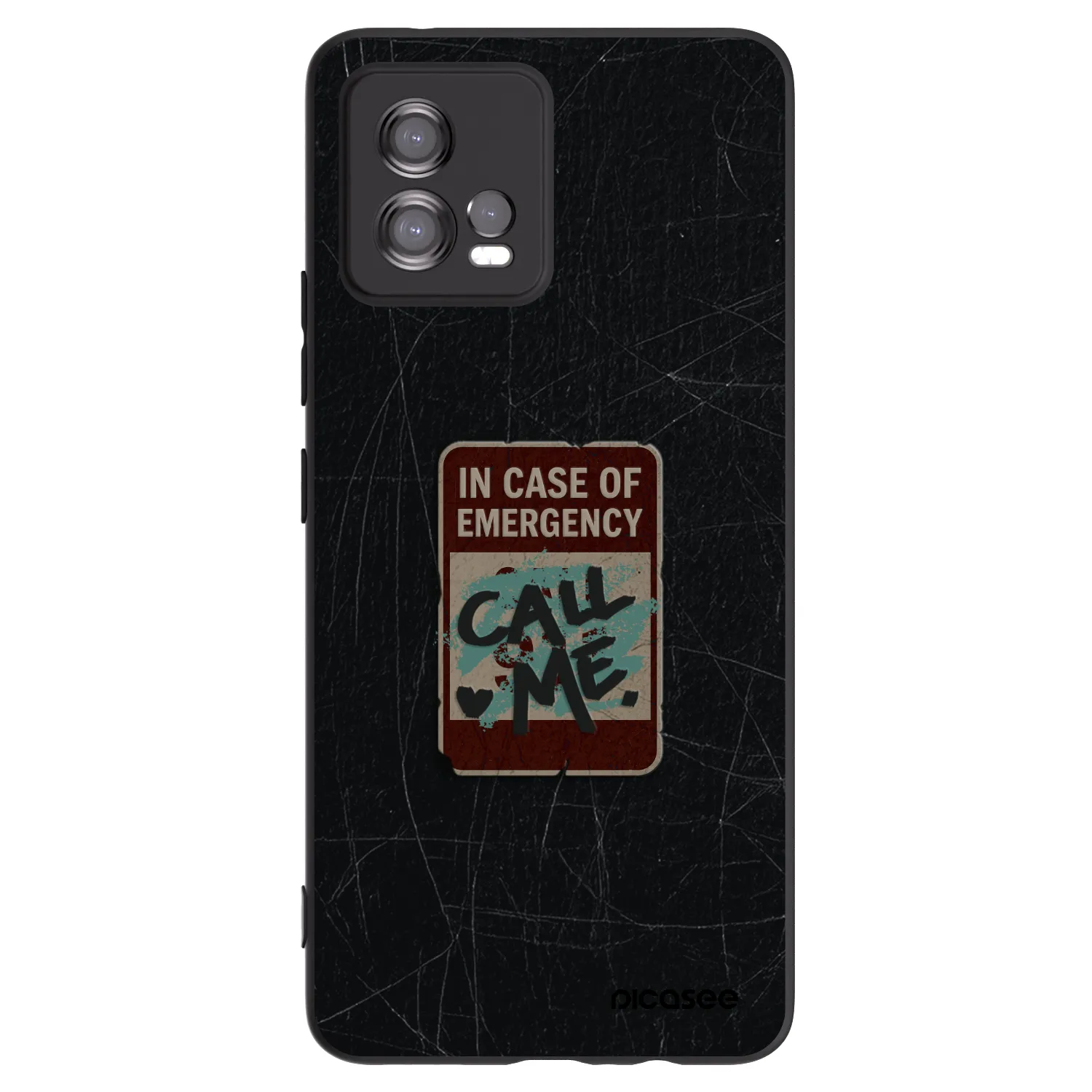 Picasee Μαύρη θήκη σιλικόνης για Motorola Moto G72 - EMERGENCY