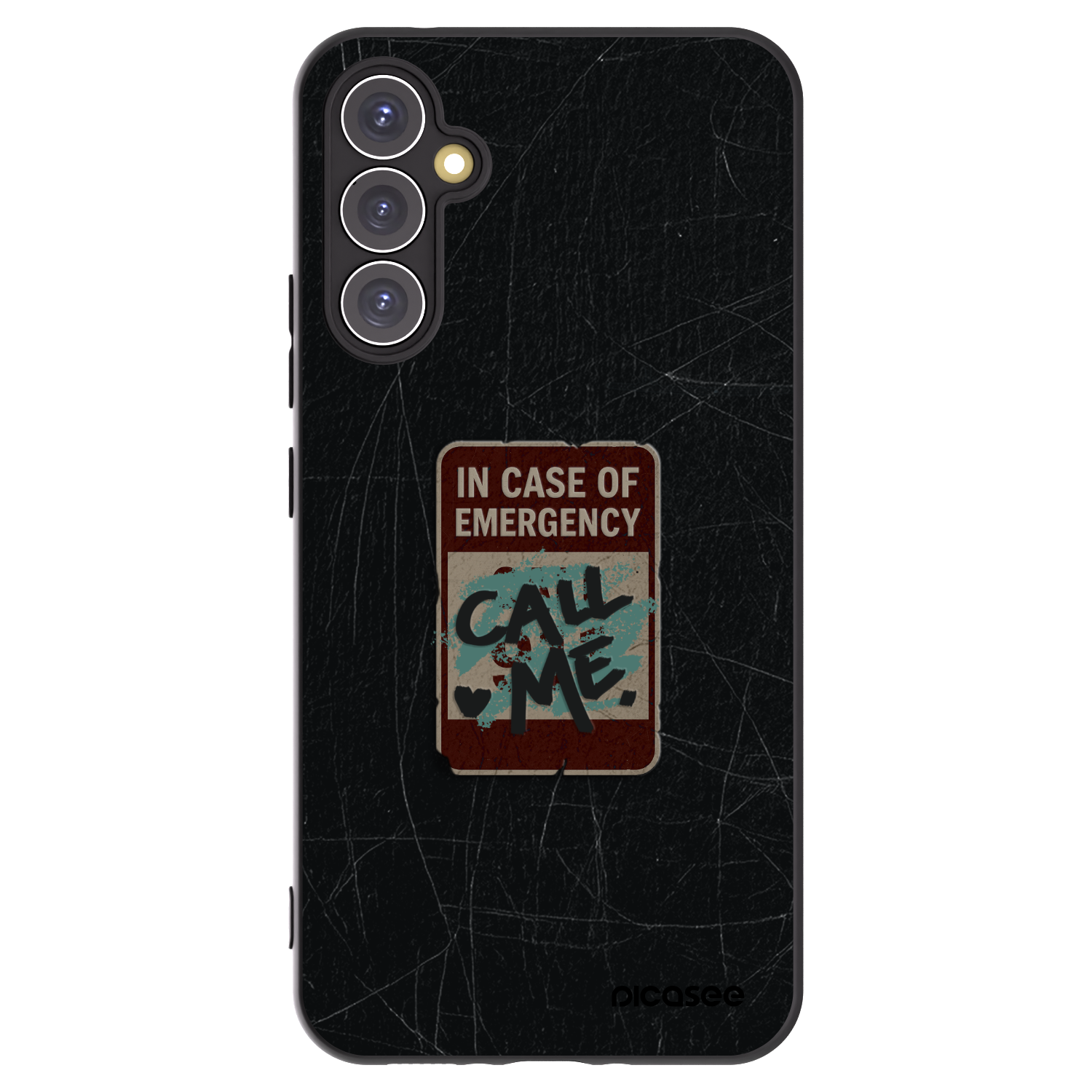 Picasee Μαύρη θήκη σιλικόνης για Samsung Galaxy A34 5G A346B - EMERGENCY