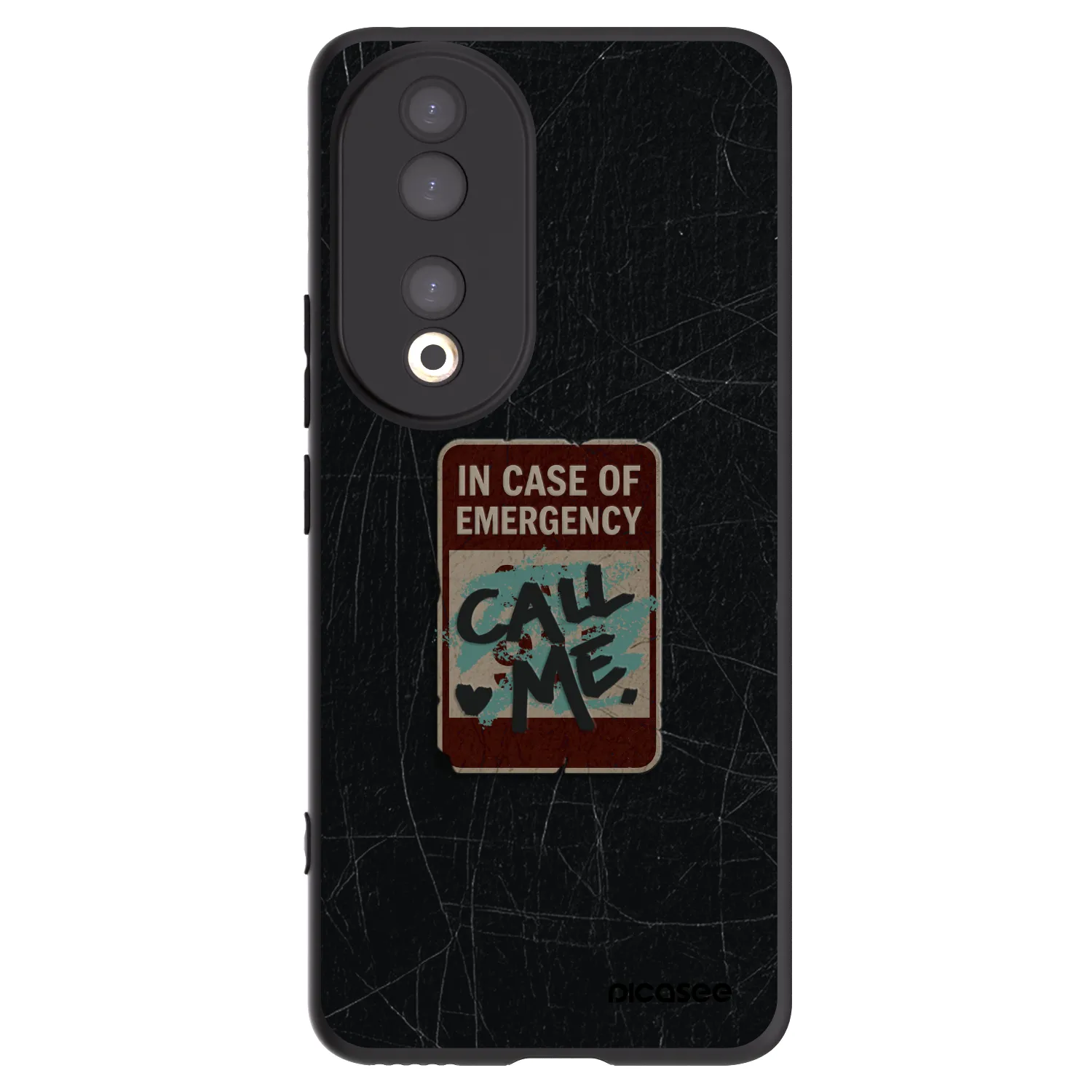 Picasee Μαύρη θήκη σιλικόνης για Honor 90 5G - EMERGENCY