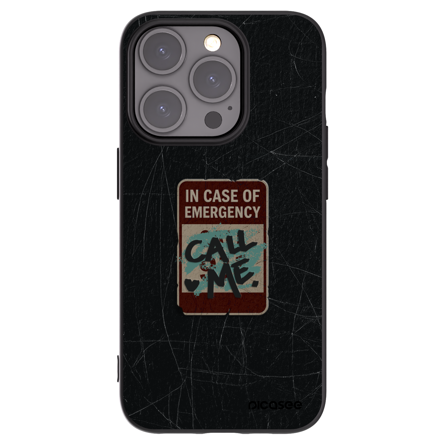 Picasee Μαύρη θήκη σιλικόνης για Apple iPhone 15 Pro - EMERGENCY
