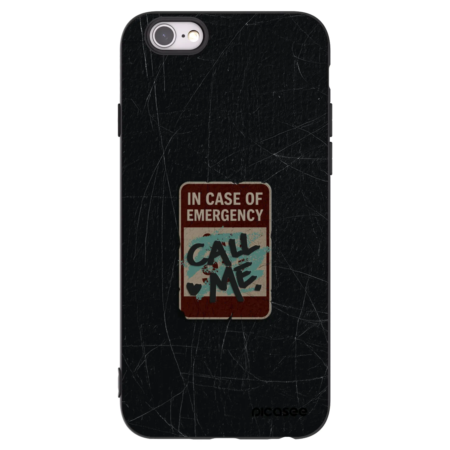 Picasee Μαύρη θήκη σιλικόνης για Apple iPhone 6/6S - EMERGENCY