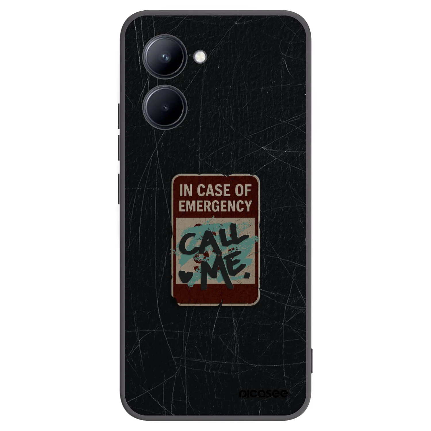 Picasee Μαύρη θήκη σιλικόνης για Realme C33 (2023) - EMERGENCY