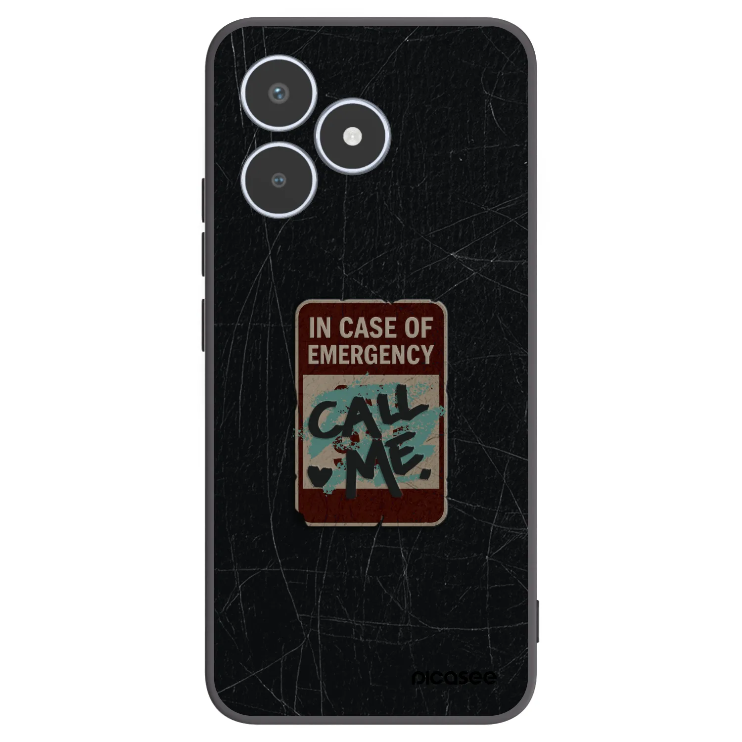 Picasee Μαύρη θήκη σιλικόνης για Realme C53 - EMERGENCY