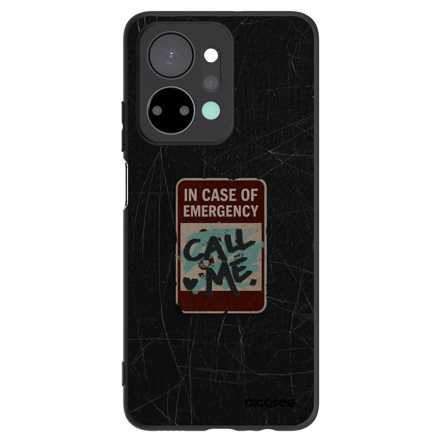 Picasee Μαύρη θήκη σιλικόνης για Honor X7a - EMERGENCY