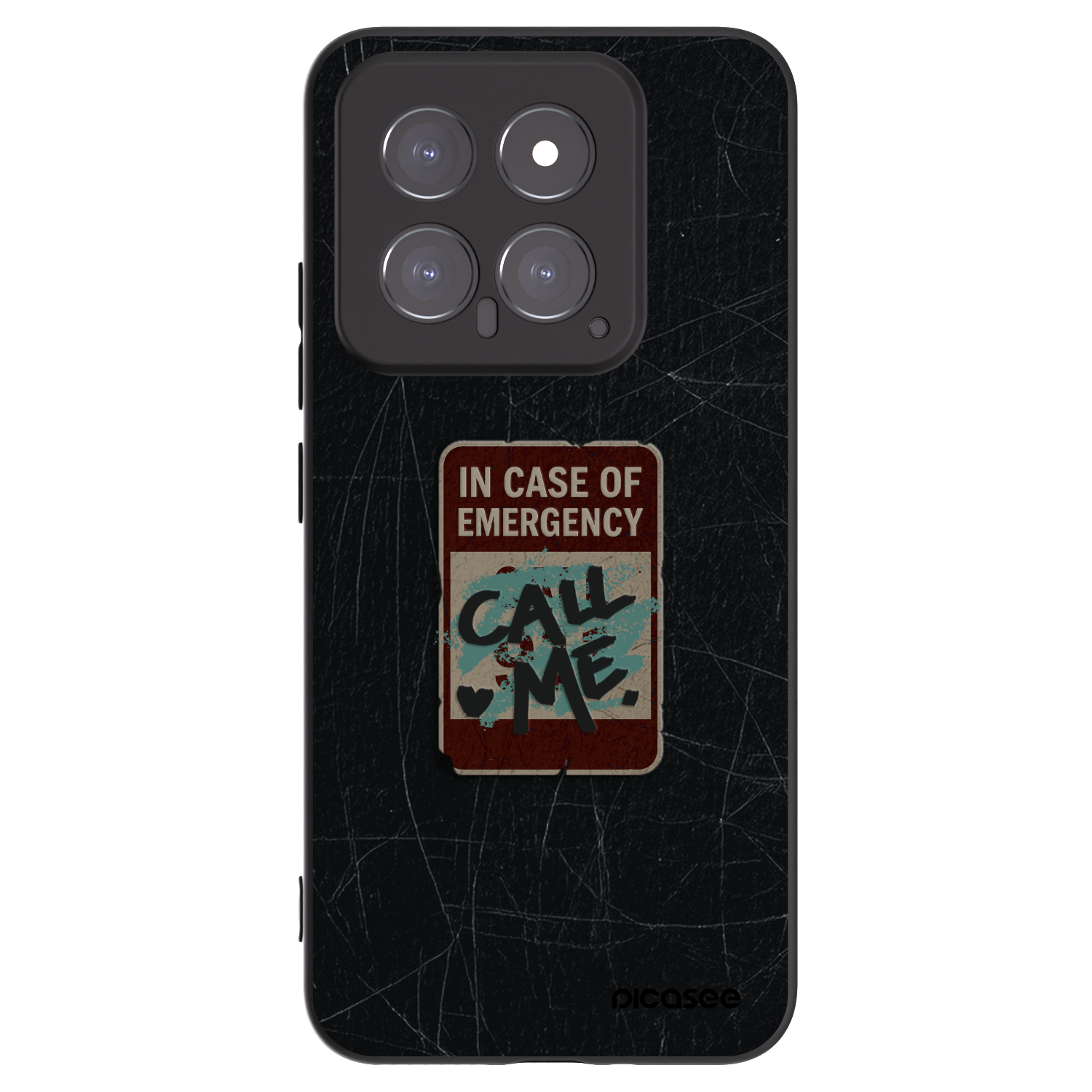 Picasee Μαύρη θήκη σιλικόνης για Xiaomi 14 - EMERGENCY