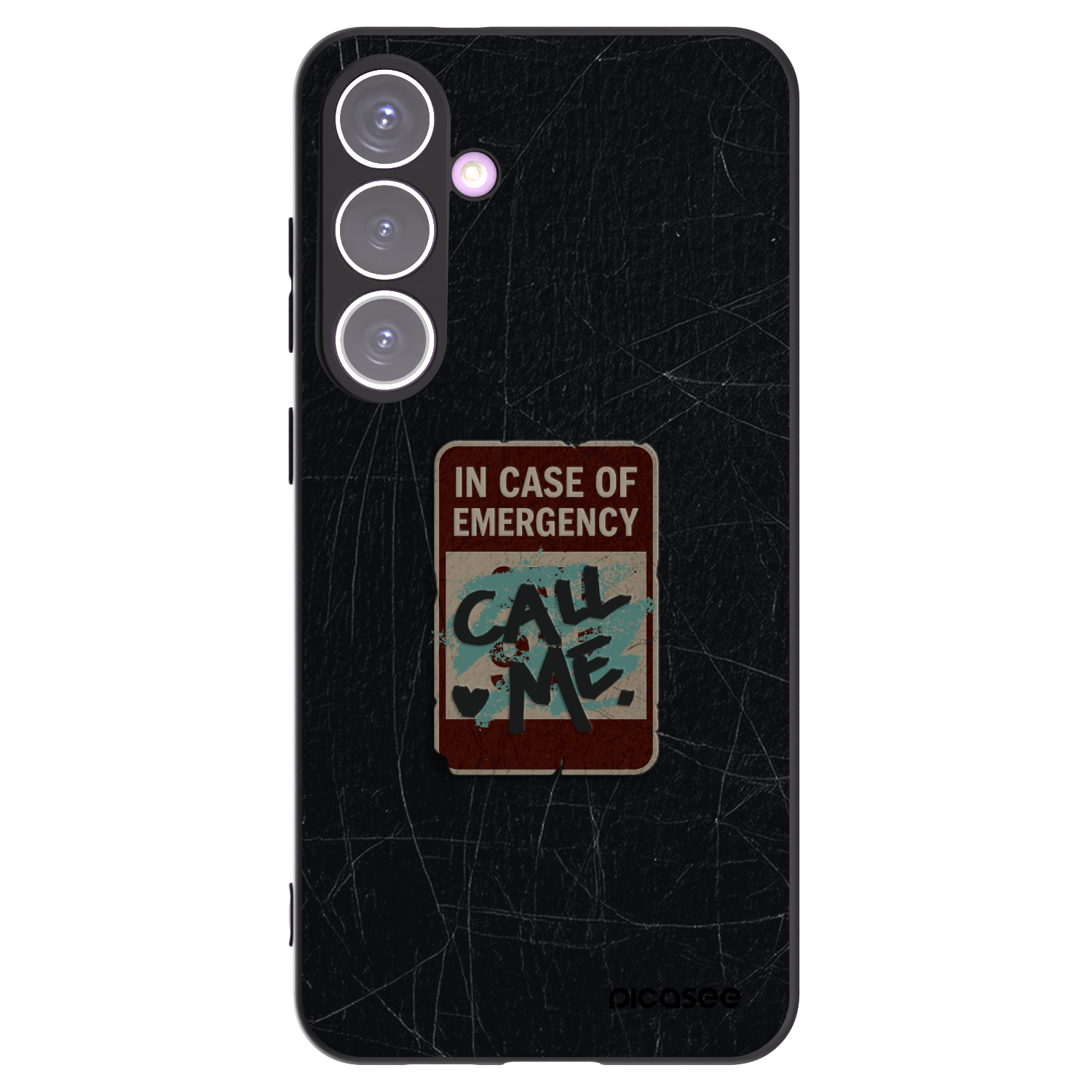 Picasee Μαύρη θήκη σιλικόνης για Samsung Galaxy S24+ S926B 5G - EMERGENCY