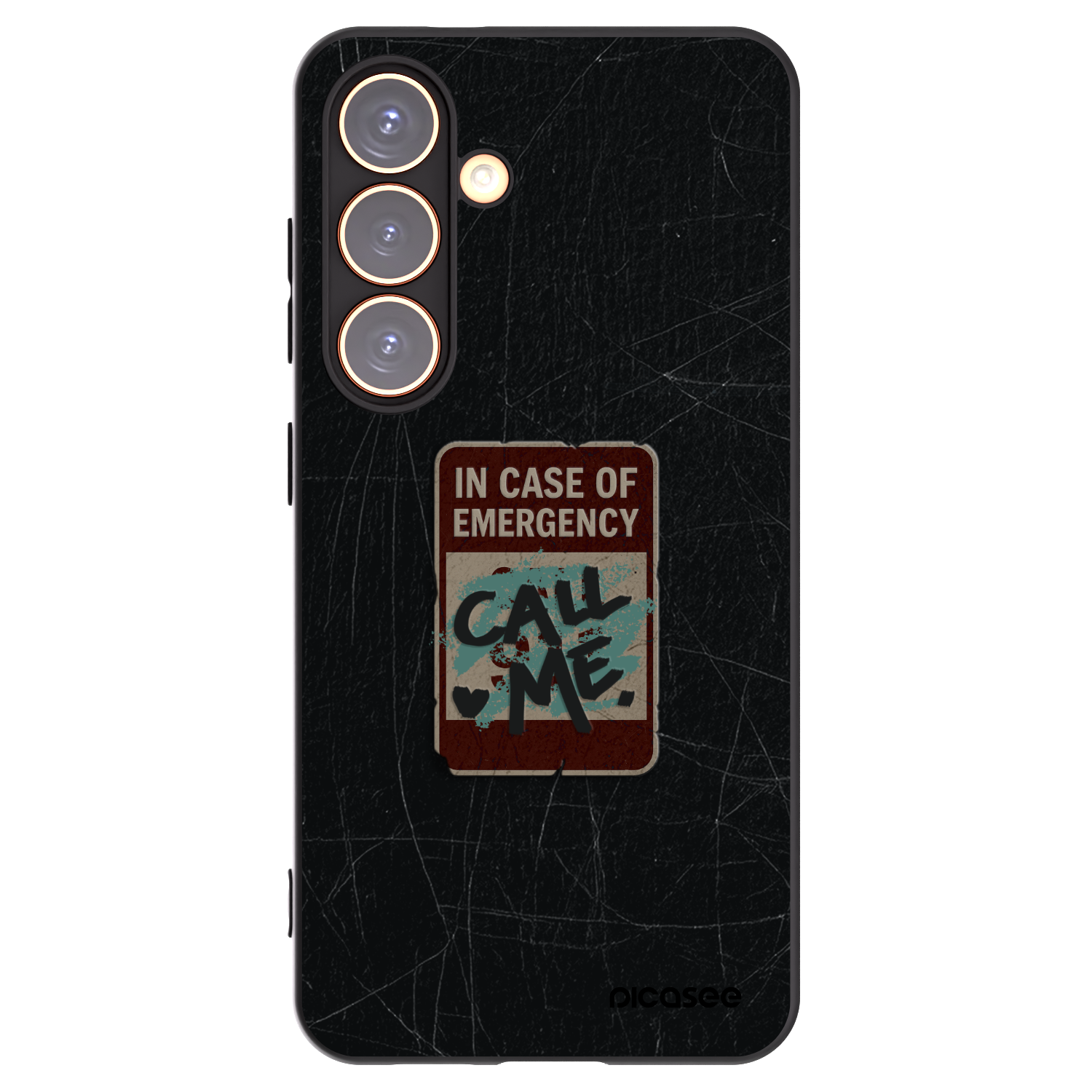 Picasee Μαύρη θήκη σιλικόνης για Samsung Galaxy S24 S921B 5G - EMERGENCY