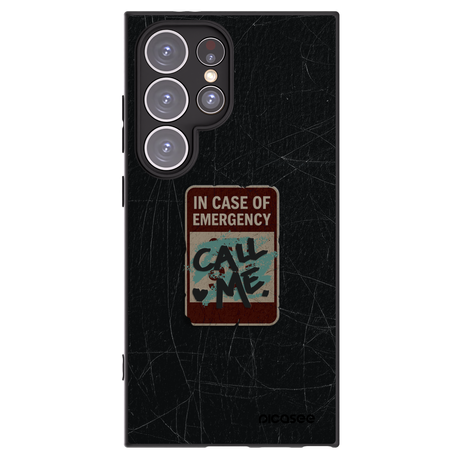 Picasee Μαύρη θήκη σιλικόνης για Samsung Galaxy S24 Ultra S928B 5G - EMERGENCY