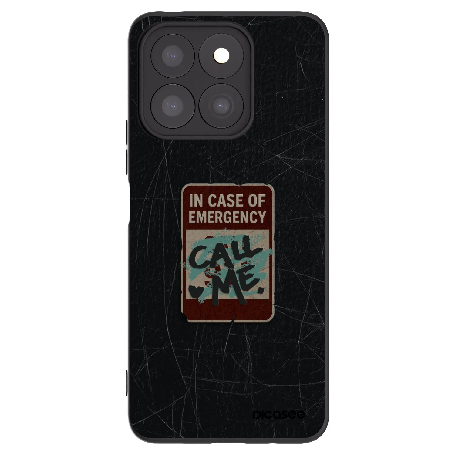 Picasee Μαύρη θήκη σιλικόνης για Honor X8b - EMERGENCY