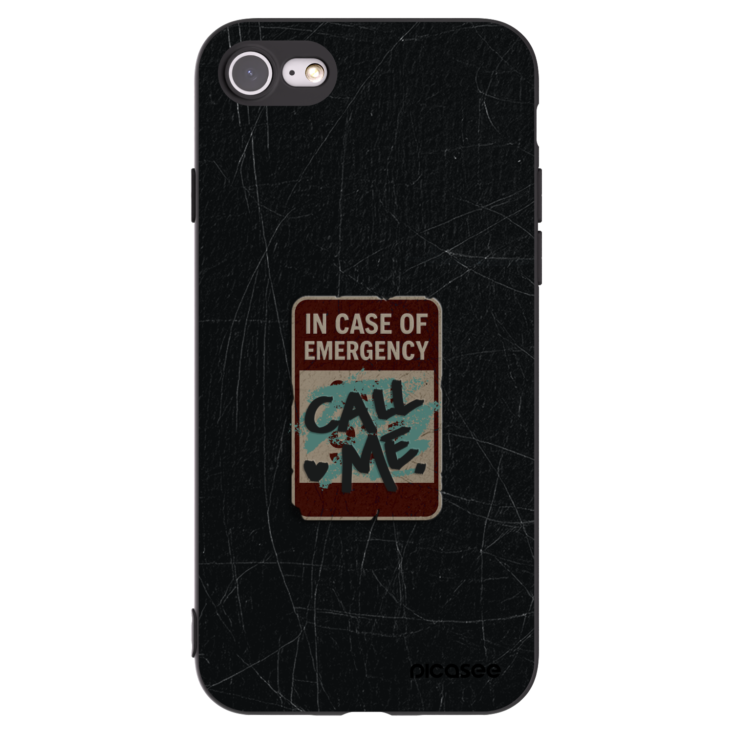 Picasee Μαύρη θήκη σιλικόνης για Apple iPhone 8 - EMERGENCY