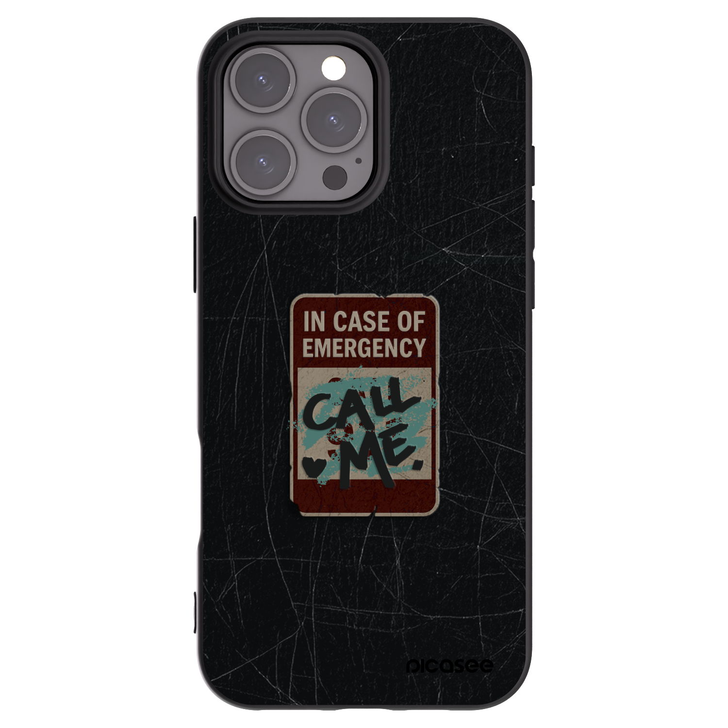 Picasee Μαύρη θήκη σιλικόνης για Apple iPhone 16 Pro Max - EMERGENCY