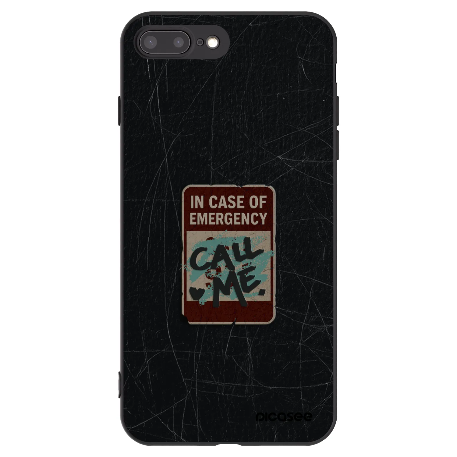 Picasee Μαύρη θήκη σιλικόνης για Apple iPhone 8 Plus - EMERGENCY