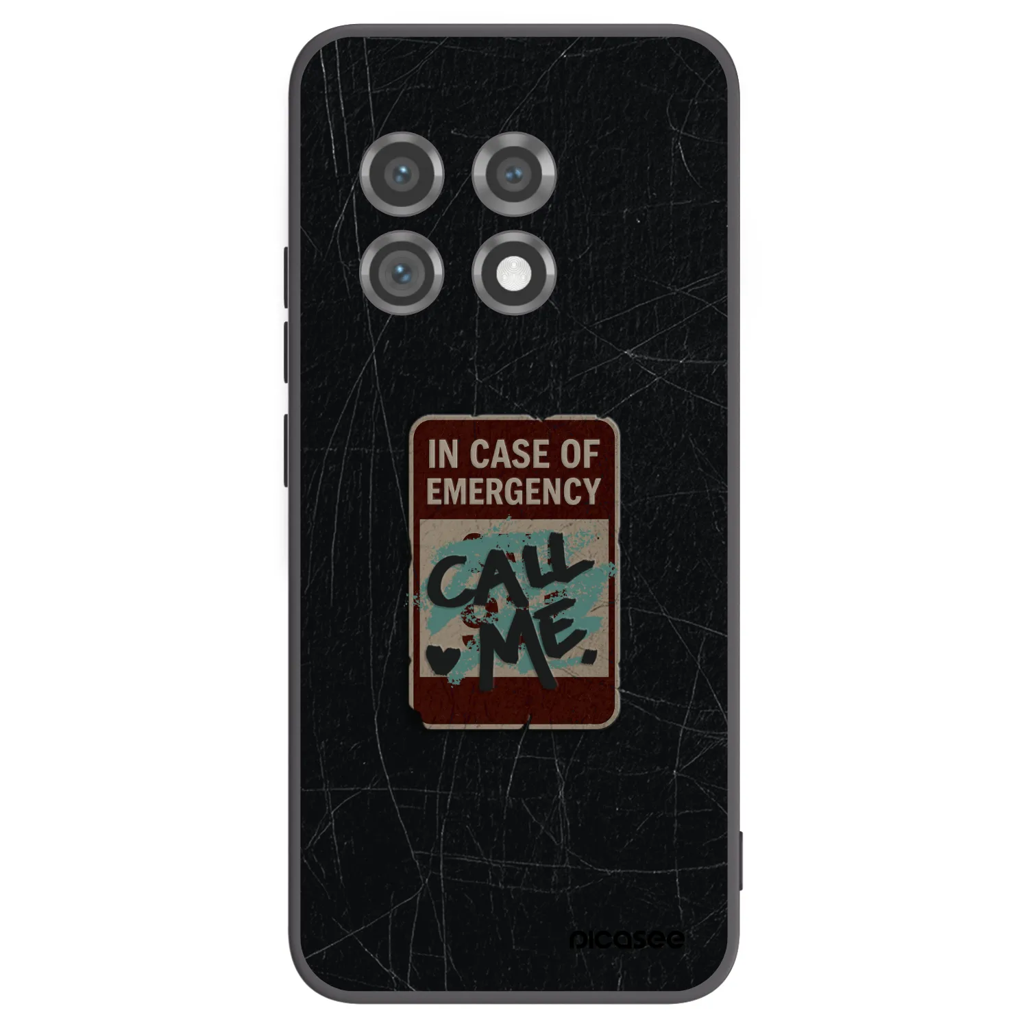 Picasee Μαύρη θήκη σιλικόνης για OnePlus 11 5G - EMERGENCY