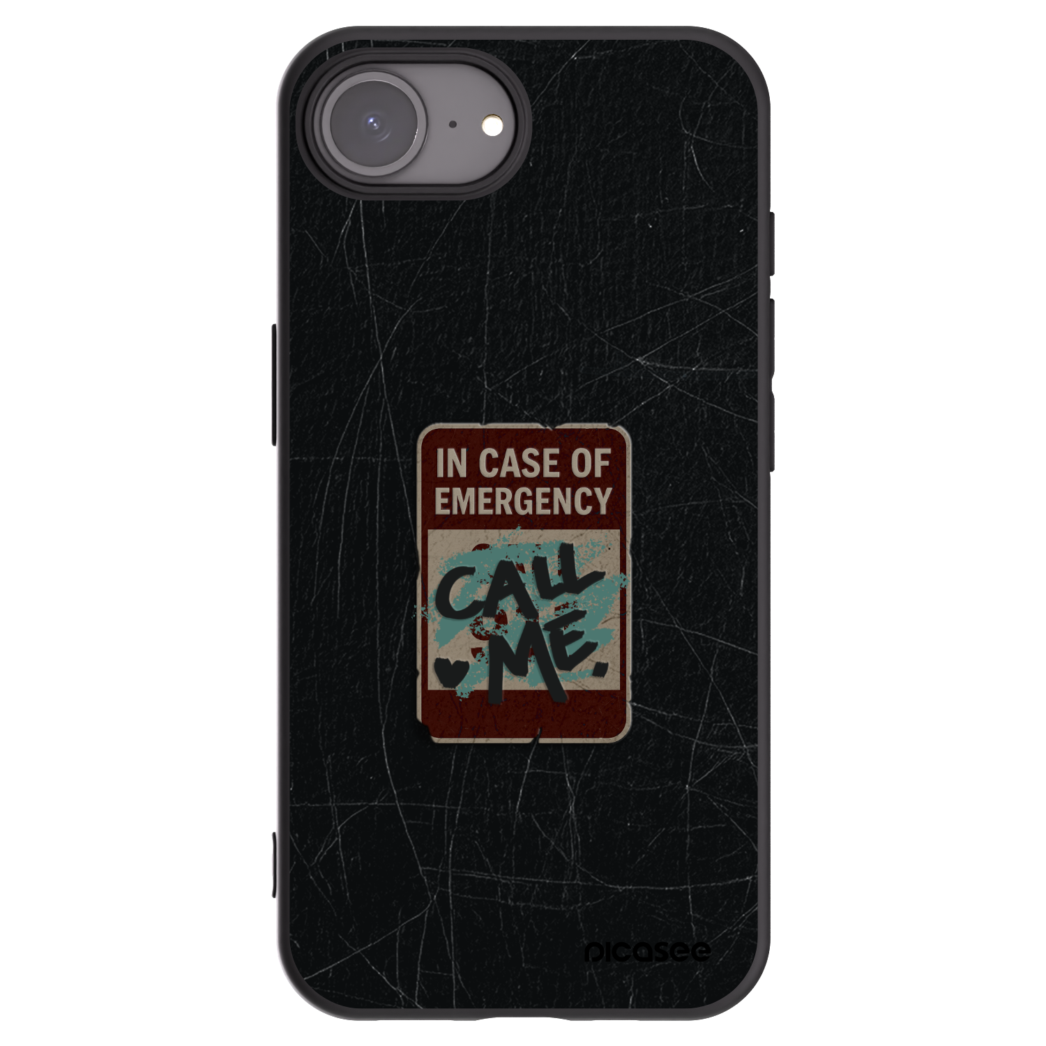 Picasee Μαύρη θήκη σιλικόνης για Apple iPhone 16e - EMERGENCY