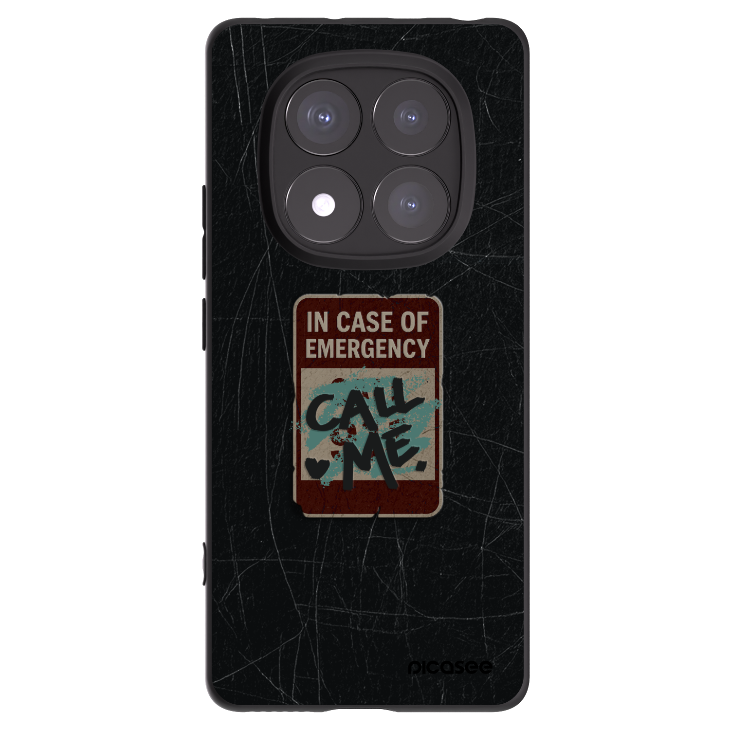 Picasee Μαύρη θήκη σιλικόνης για Xiaomi Redmi Note 14 Pro+ 5G - EMERGENCY