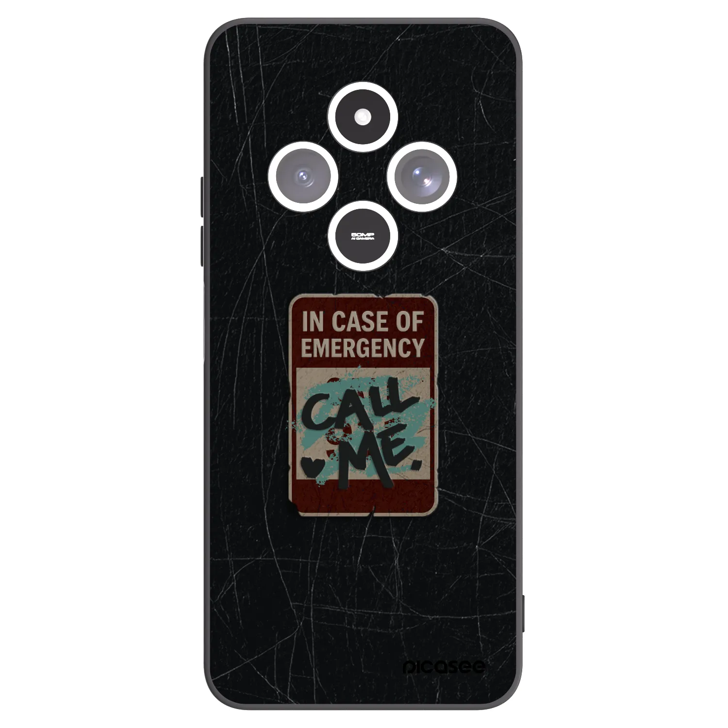 Picasee Μαύρη θήκη σιλικόνης για Xiaomi Redmi 14C - EMERGENCY