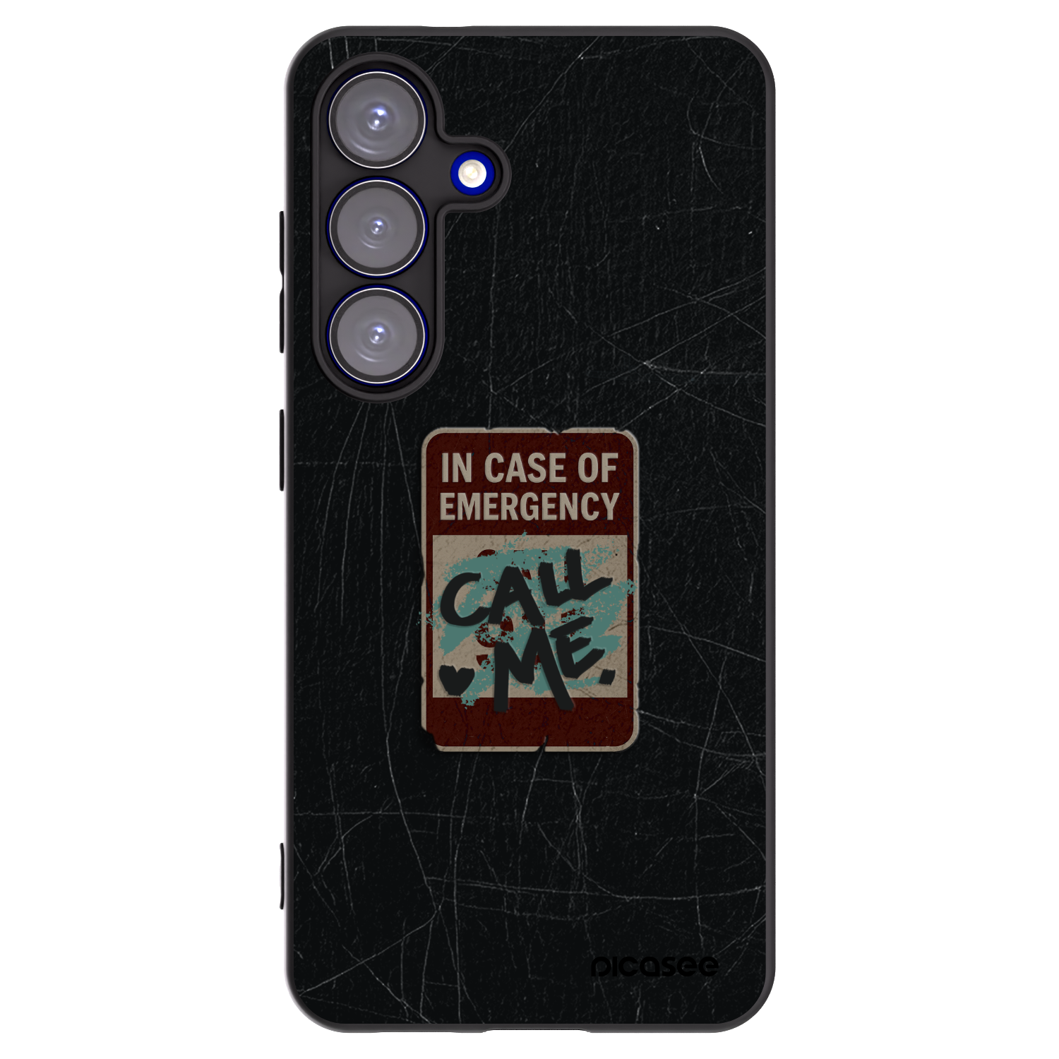 Picasee Μαύρη θήκη σιλικόνης για Samsung Galaxy S25 5G - EMERGENCY