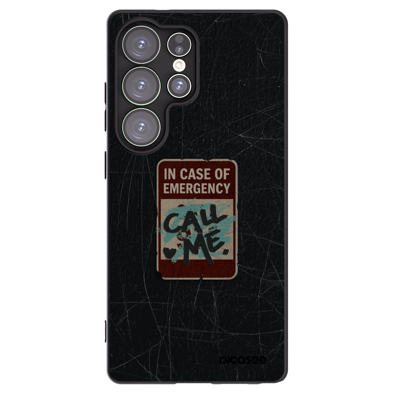 Picasee Μαύρη θήκη σιλικόνης για Samsung Galaxy S25 Ultra 5G - EMERGENCY