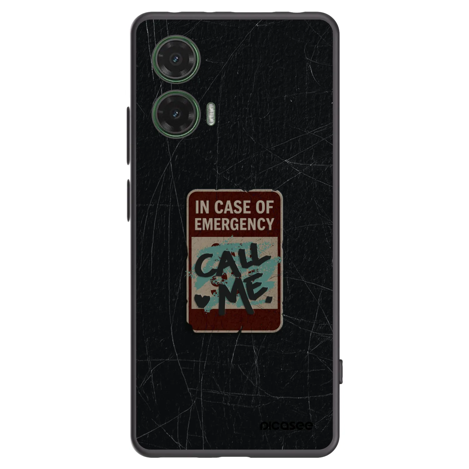 Picasee Μαύρη θήκη σιλικόνης για Motorola Moto G35 5G - EMERGENCY