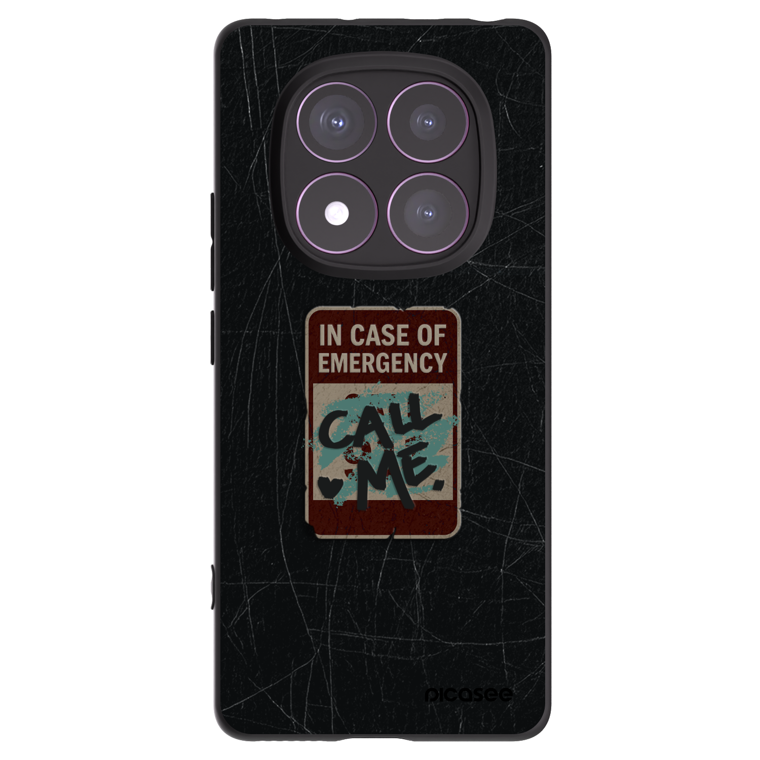 Picasee Μαύρη θήκη σιλικόνης για Xiaomi Redmi Note 14 Pro 4G - EMERGENCY