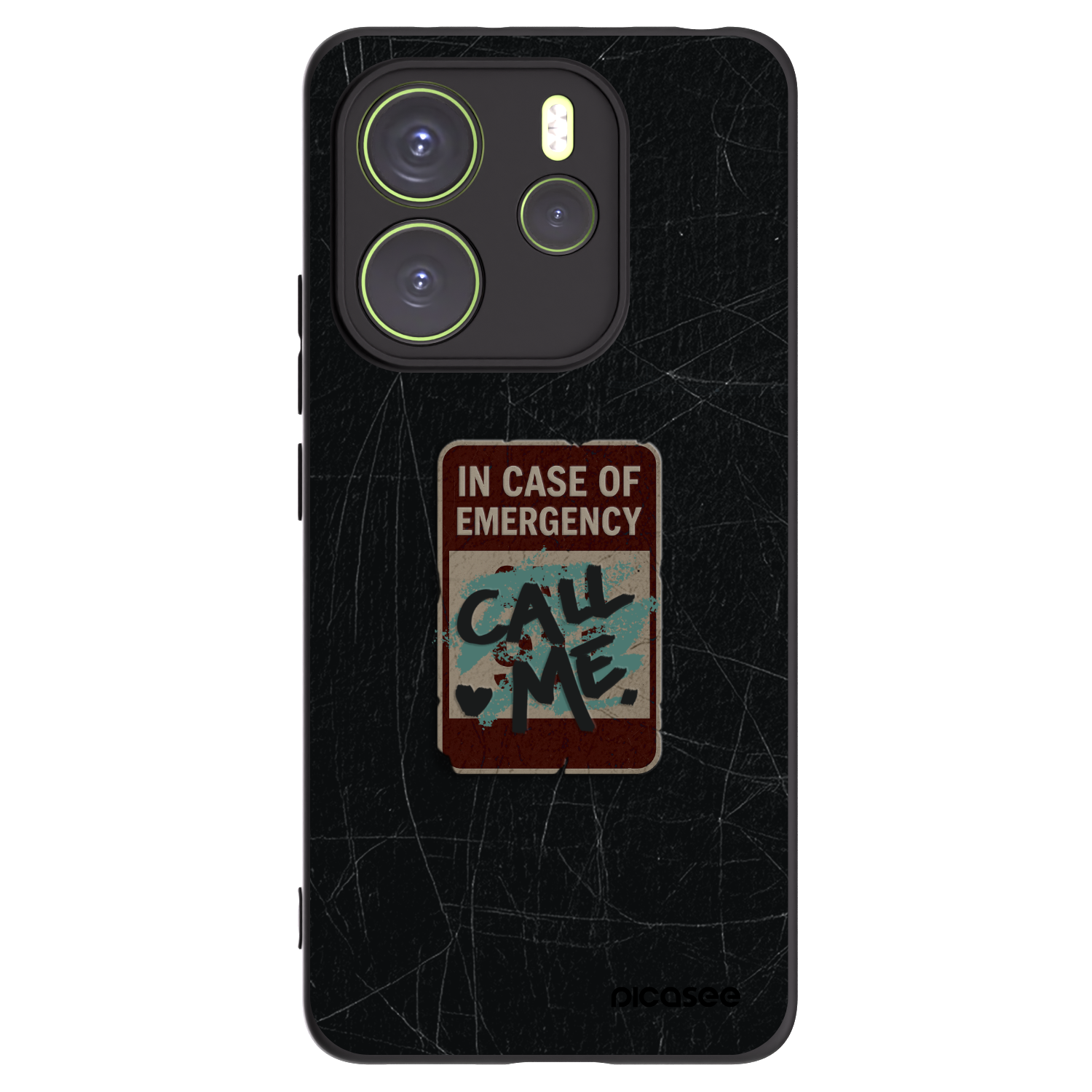 Picasee Μαύρη θήκη σιλικόνης για Xiaomi Redmi Note 14 4G - EMERGENCY