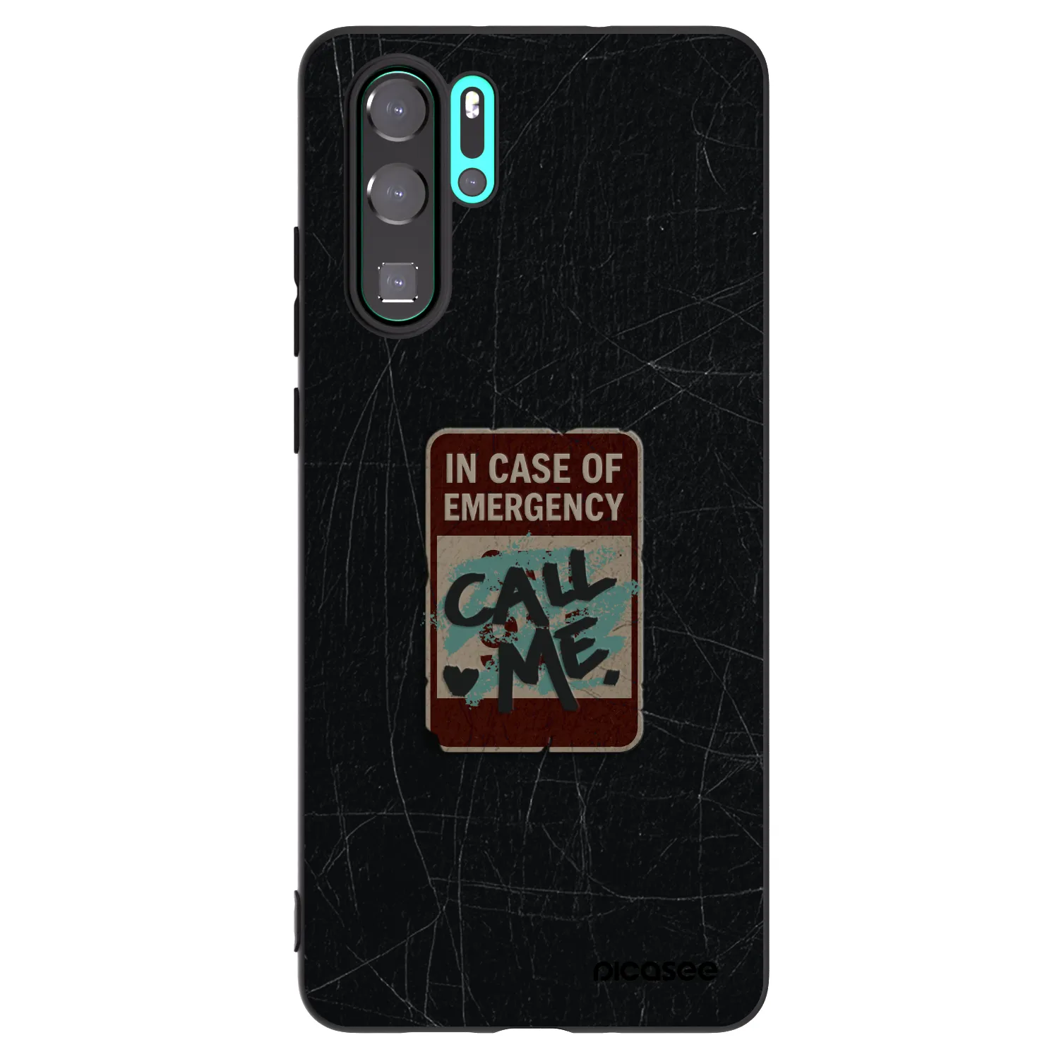Picasee Μαύρη θήκη σιλικόνης για Huawei P30 Pro - EMERGENCY