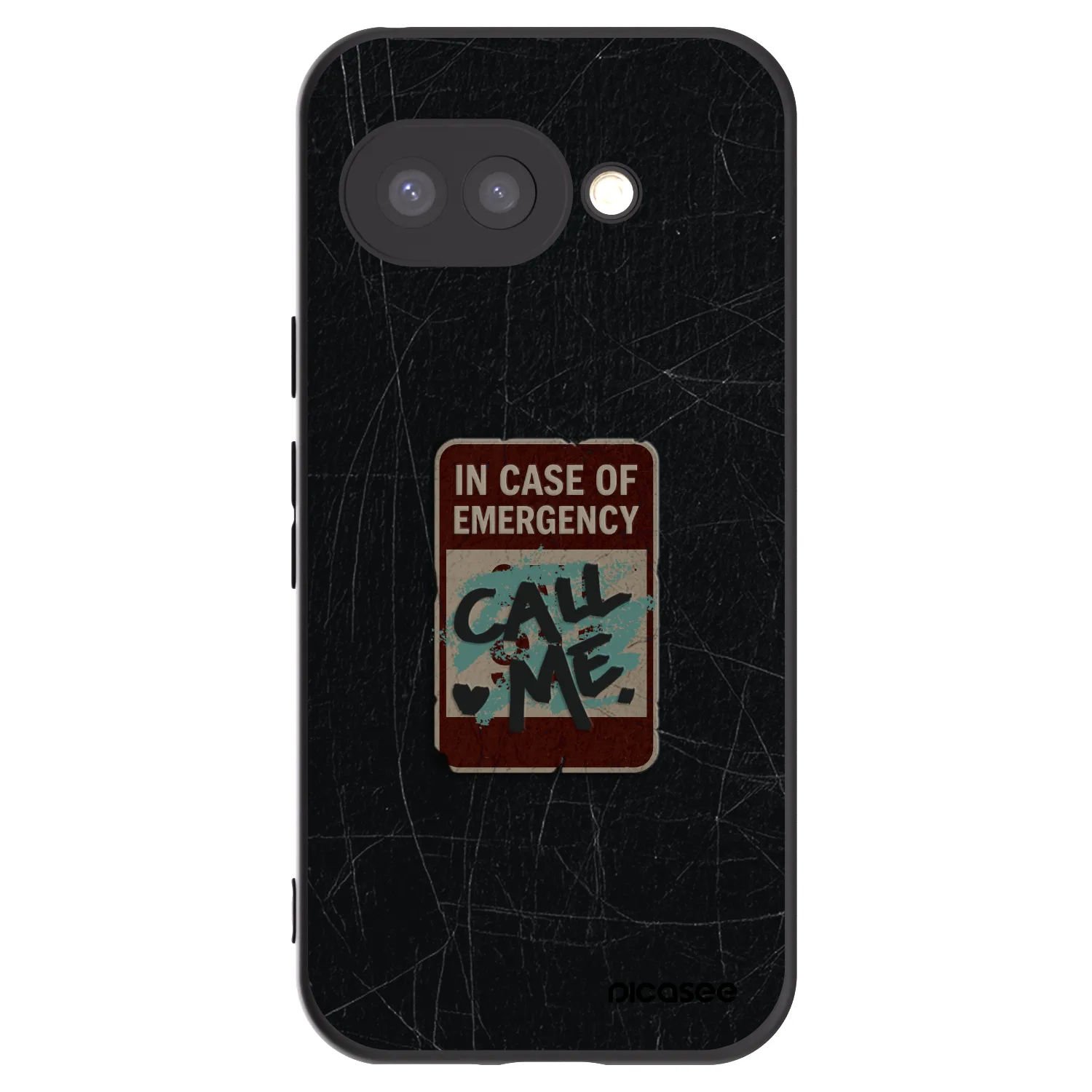 Picasee Μαύρη θήκη σιλικόνης για Google Pixel 9a - EMERGENCY