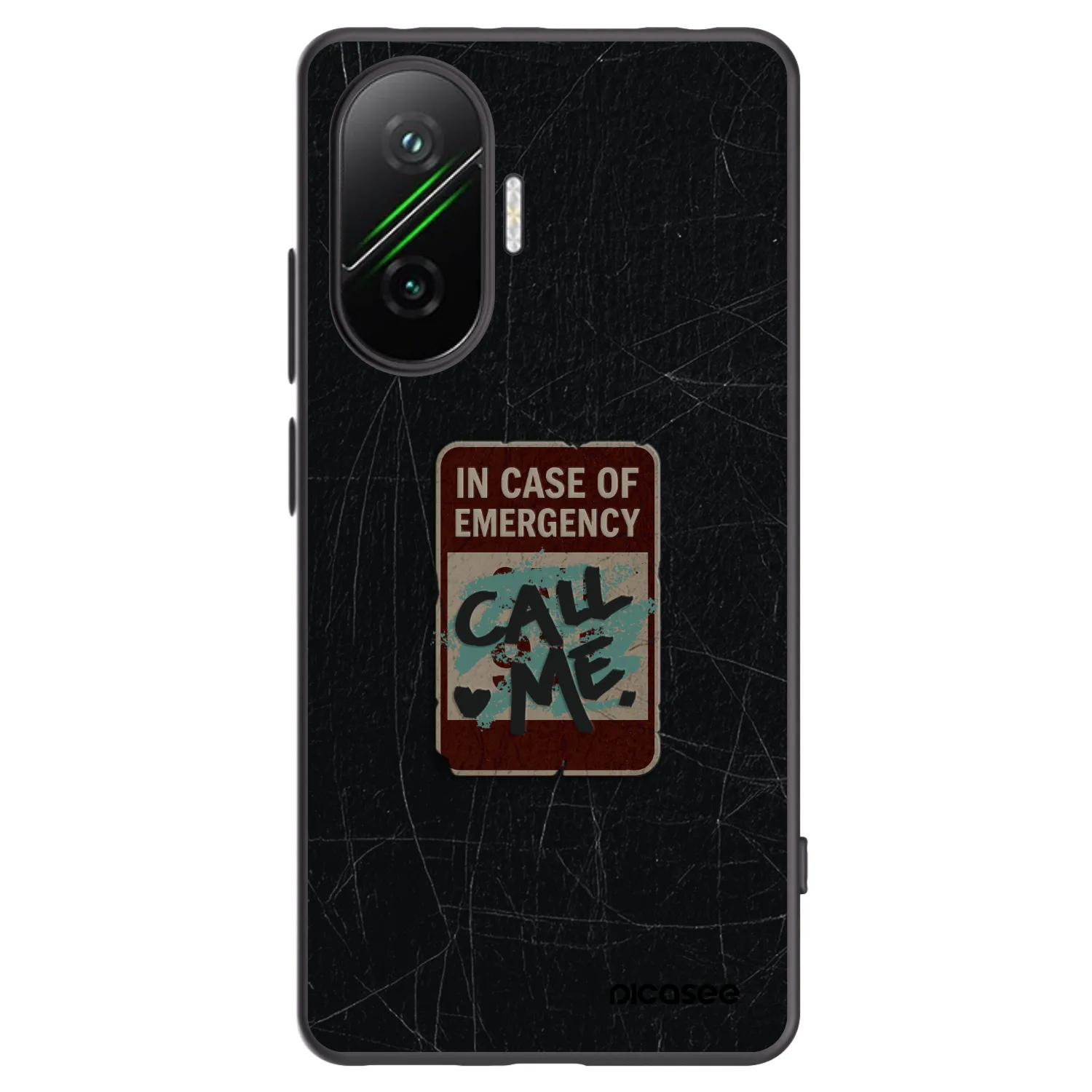 Picasee Μαύρη θήκη σιλικόνης για Xiaomi Poco F7 5G - EMERGENCY