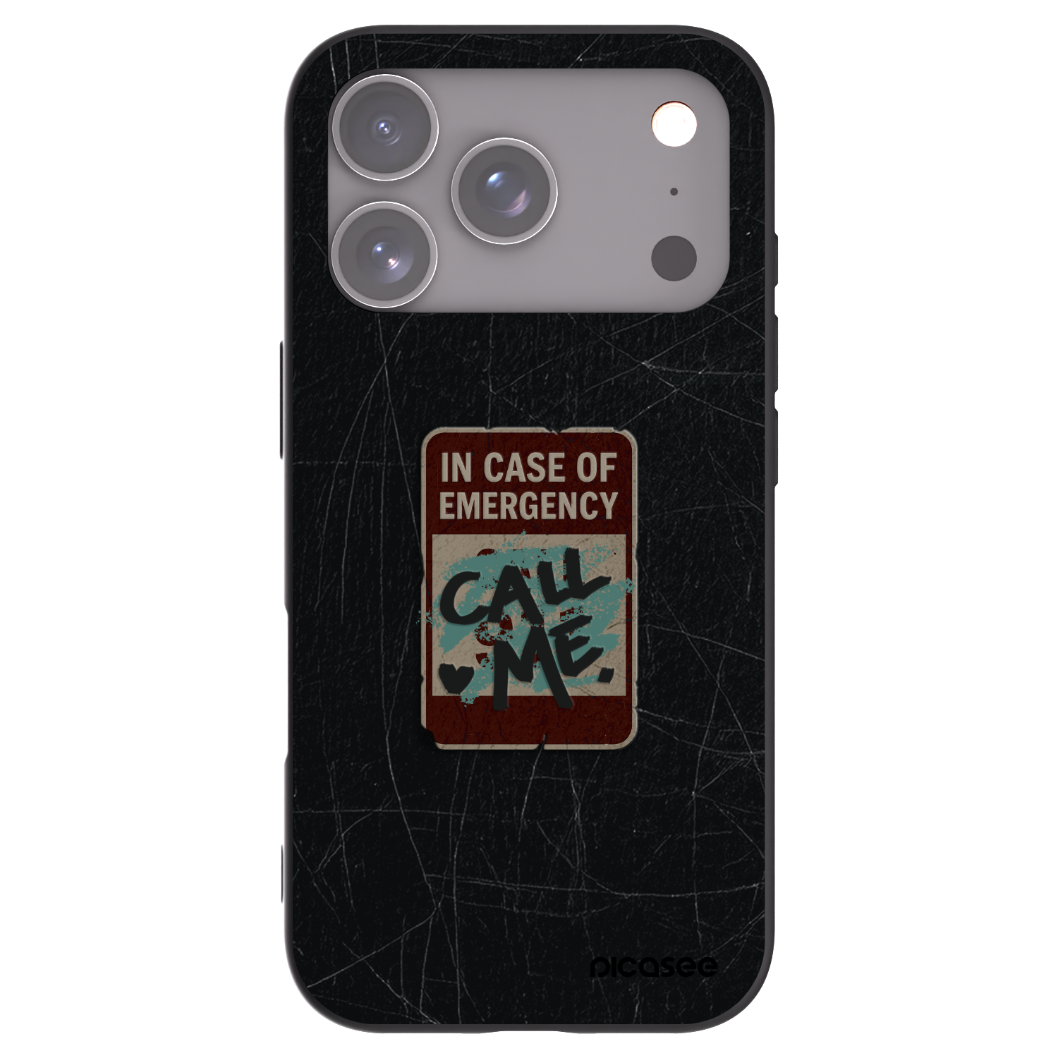 Picasee Μαύρη θήκη σιλικόνης για Apple iPhone 17 Pro - EMERGENCY