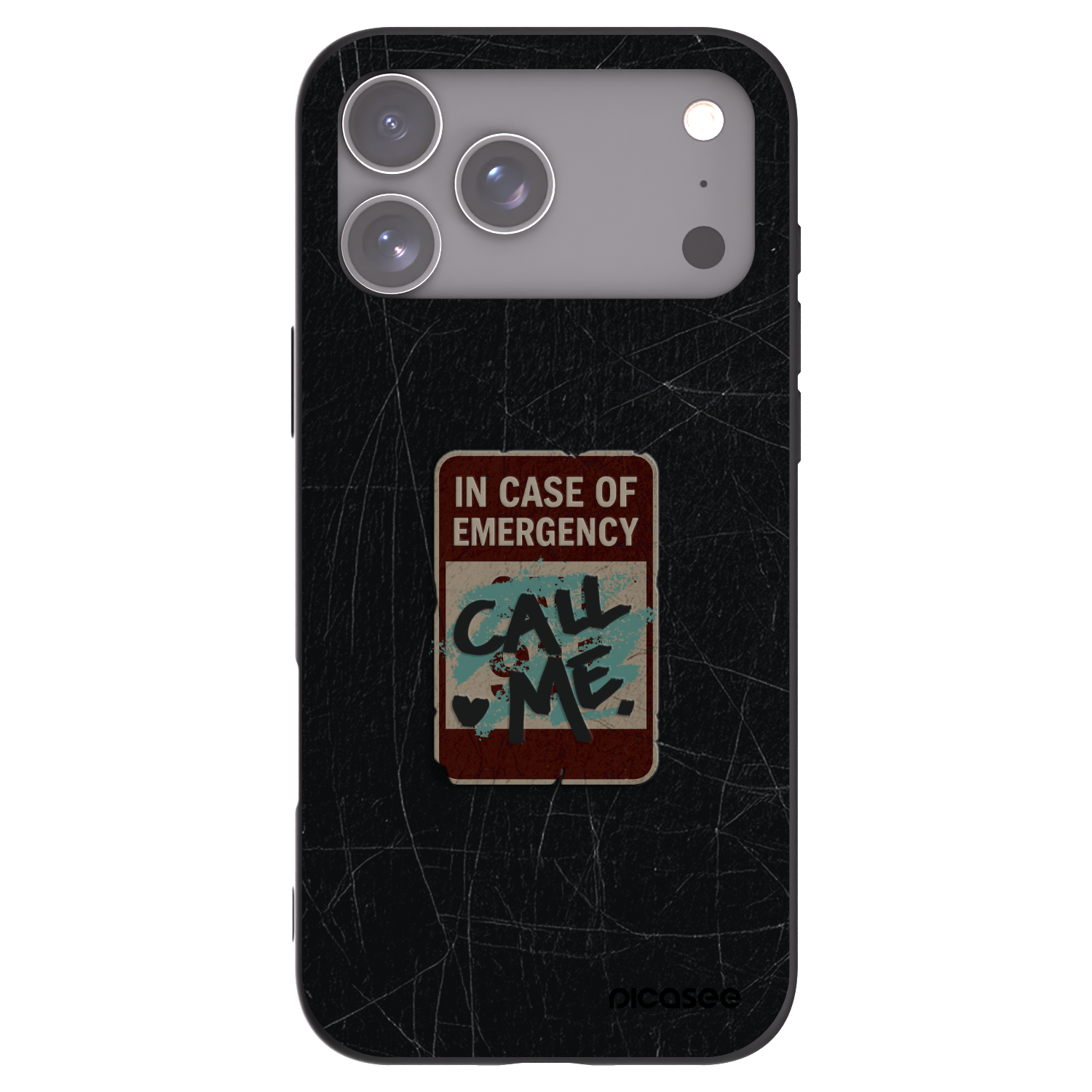Picasee Μαύρη θήκη σιλικόνης για Apple iPhone 17 Pro Max - EMERGENCY