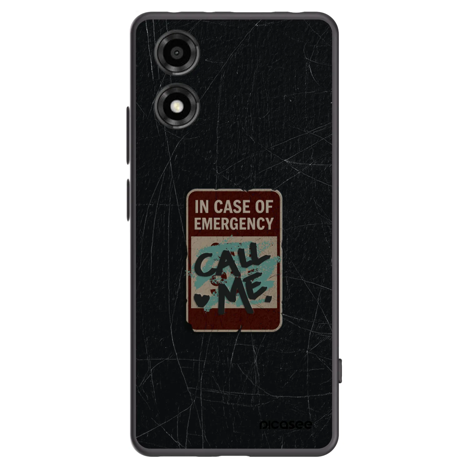 Picasee Μαύρη θήκη σιλικόνης για Motorola Moto E14 - EMERGENCY