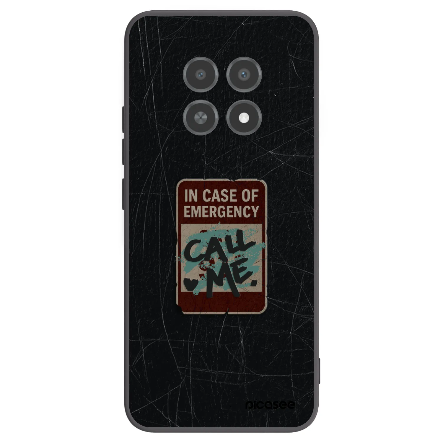 Picasee Μαύρη θήκη σιλικόνης για Realme 12X - EMERGENCY