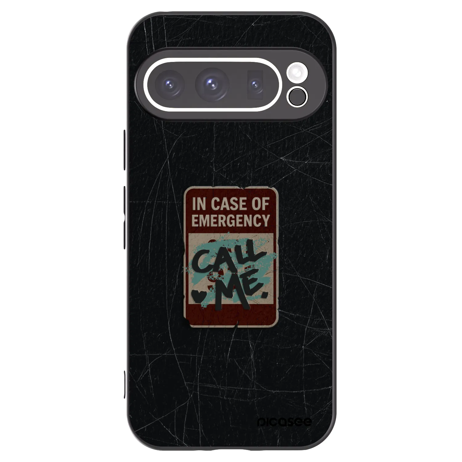 Picasee Μαύρη θήκη σιλικόνης για Google Pixel 9 Pro XL - EMERGENCY