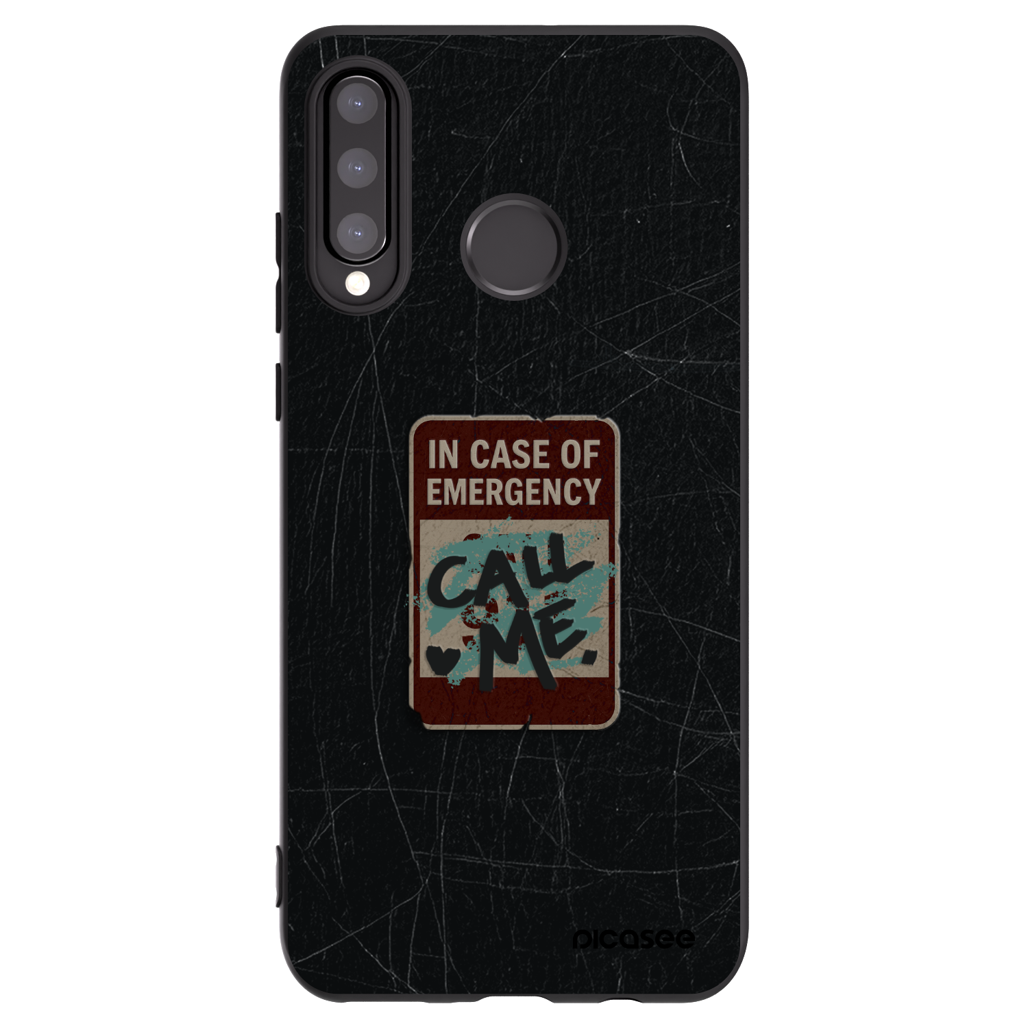 Picasee Μαύρη θήκη σιλικόνης για Huawei P30 Lite - EMERGENCY