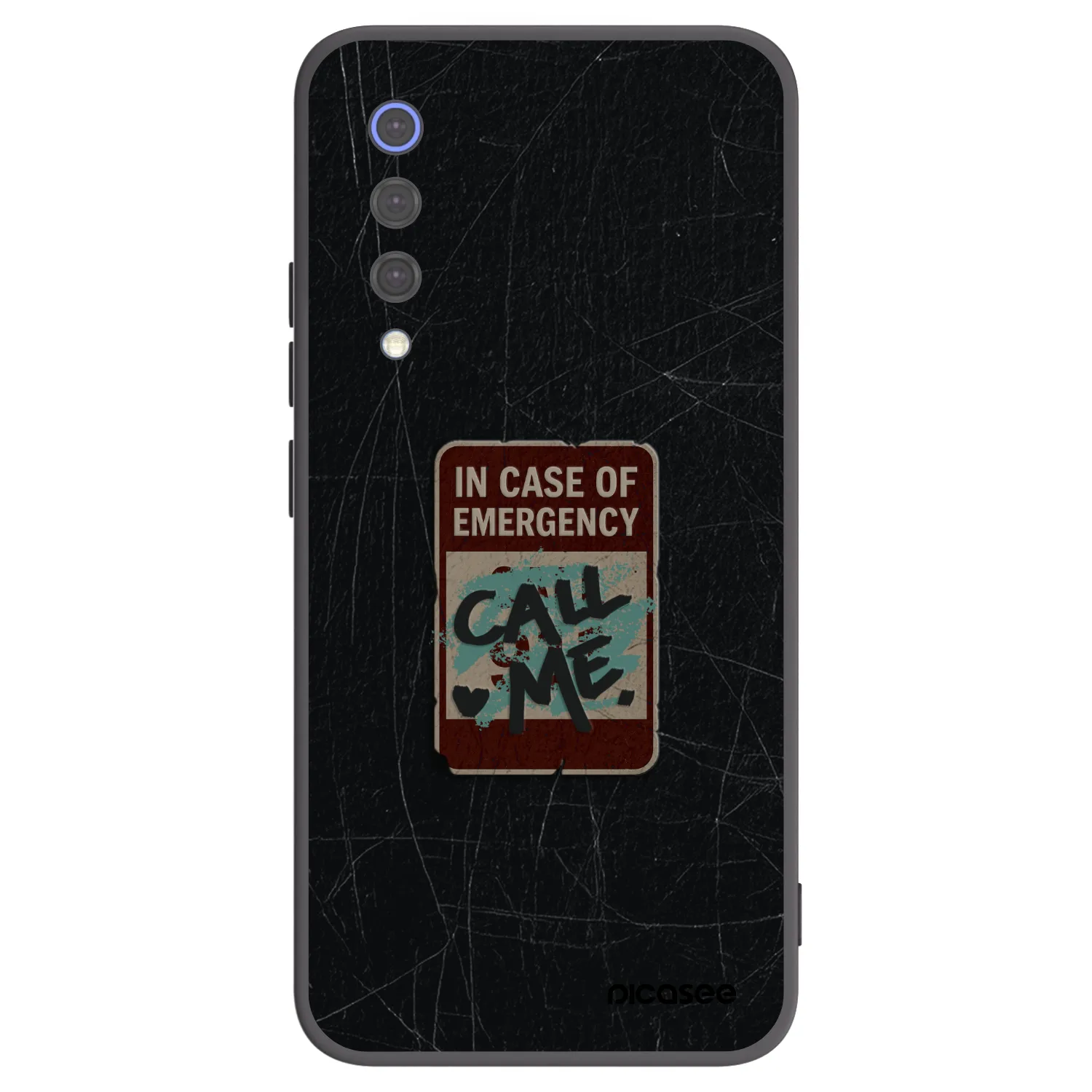 Picasee Μαύρη θήκη σιλικόνης για Xiaomi Mi 9 SE - EMERGENCY