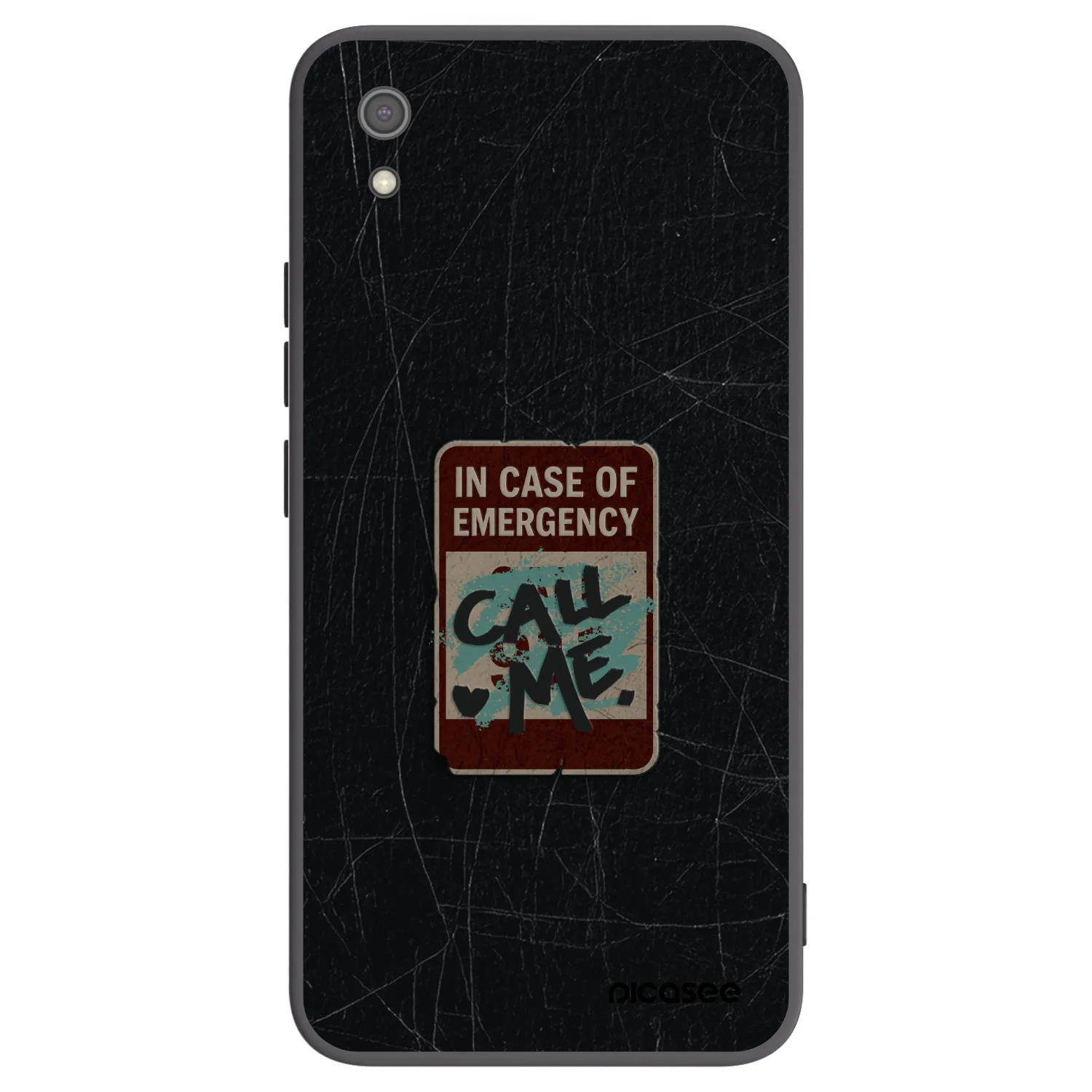 Picasee Μαύρη θήκη σιλικόνης για Xiaomi Redmi 7A - EMERGENCY