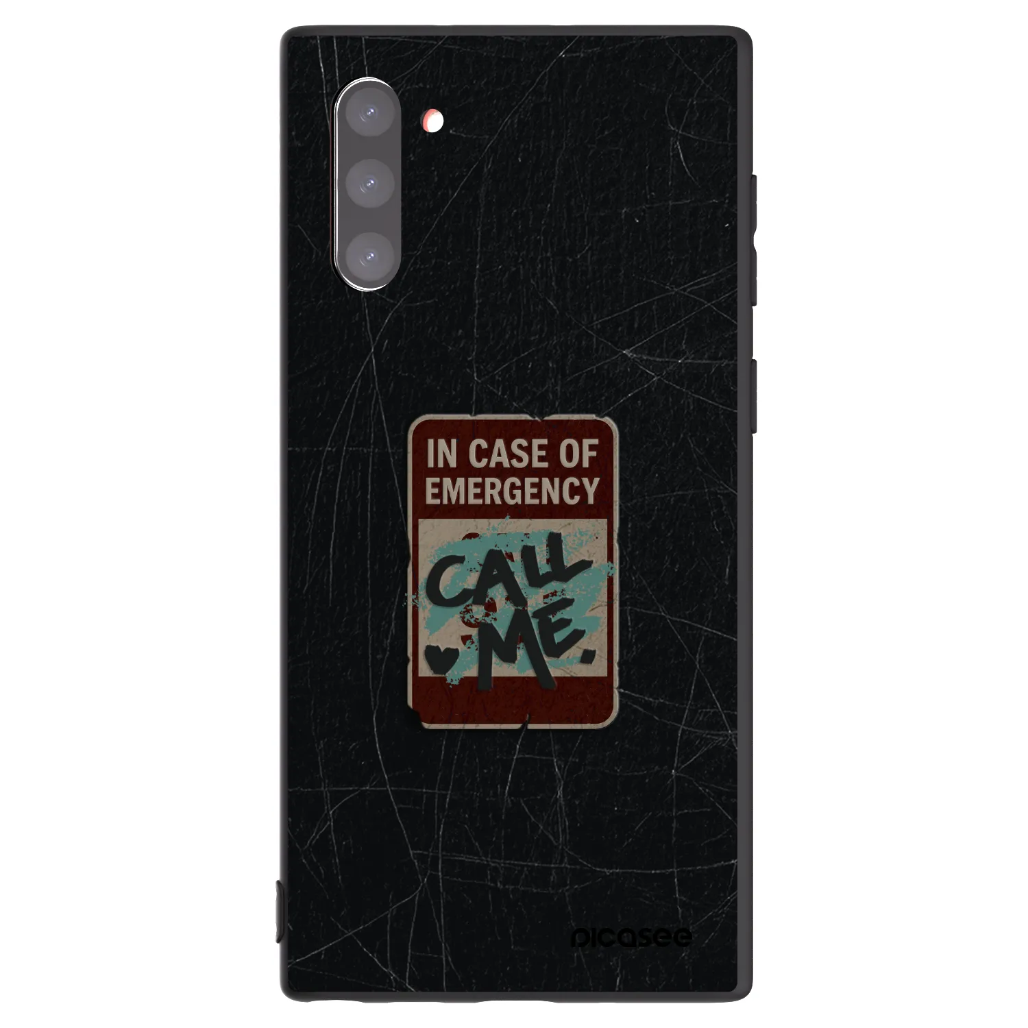 Picasee Μαύρη θήκη σιλικόνης για Samsung Galaxy Note 10 N970F - EMERGENCY