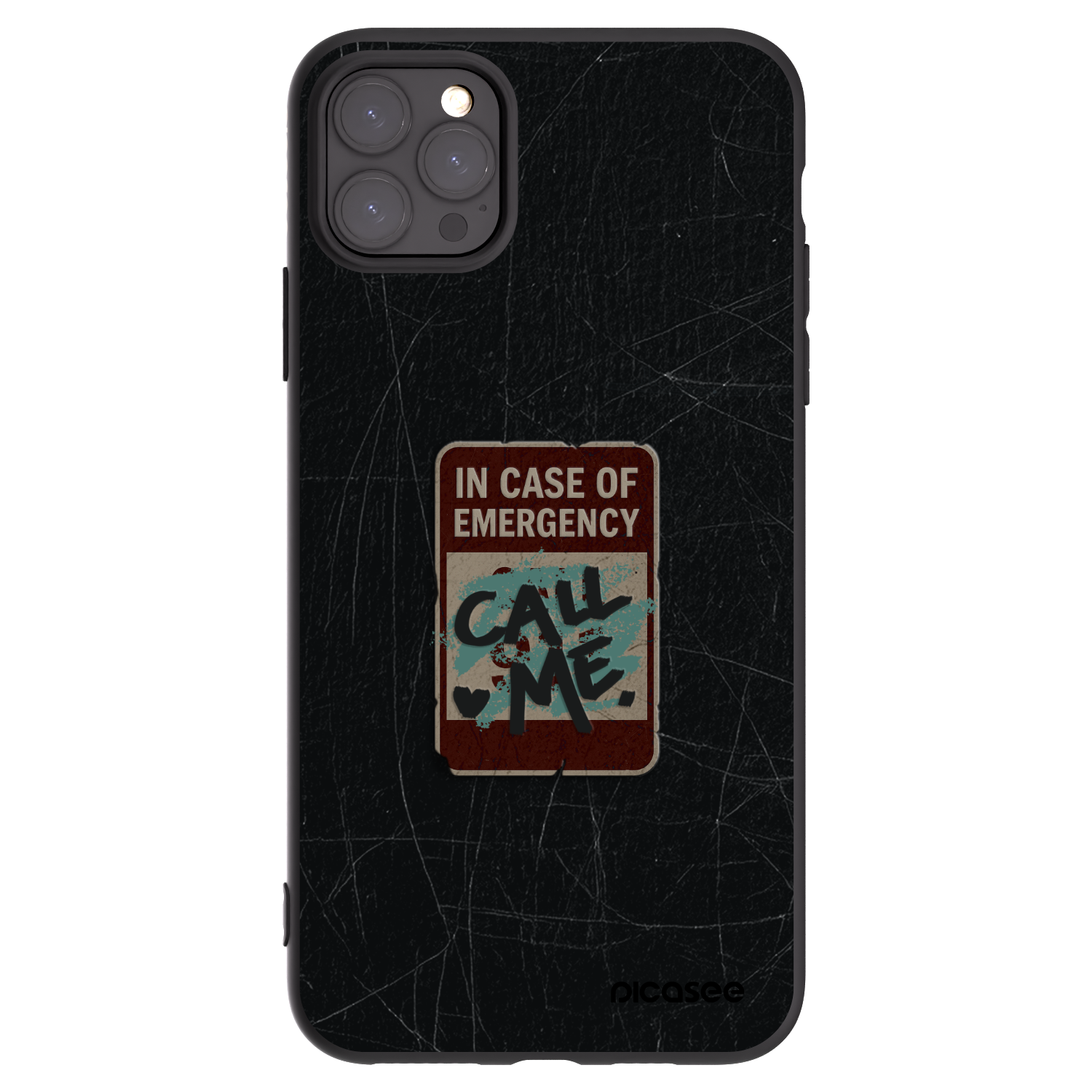 Picasee Μαύρη θήκη σιλικόνης για Apple iPhone 11 Pro Max - EMERGENCY