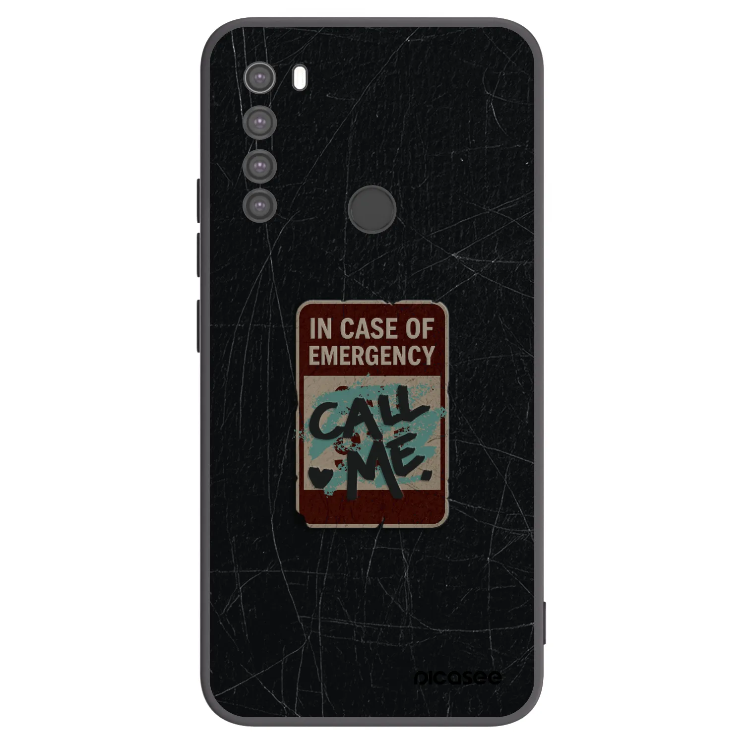 Picasee Μαύρη θήκη σιλικόνης για Xiaomi Redmi Note 8 - EMERGENCY