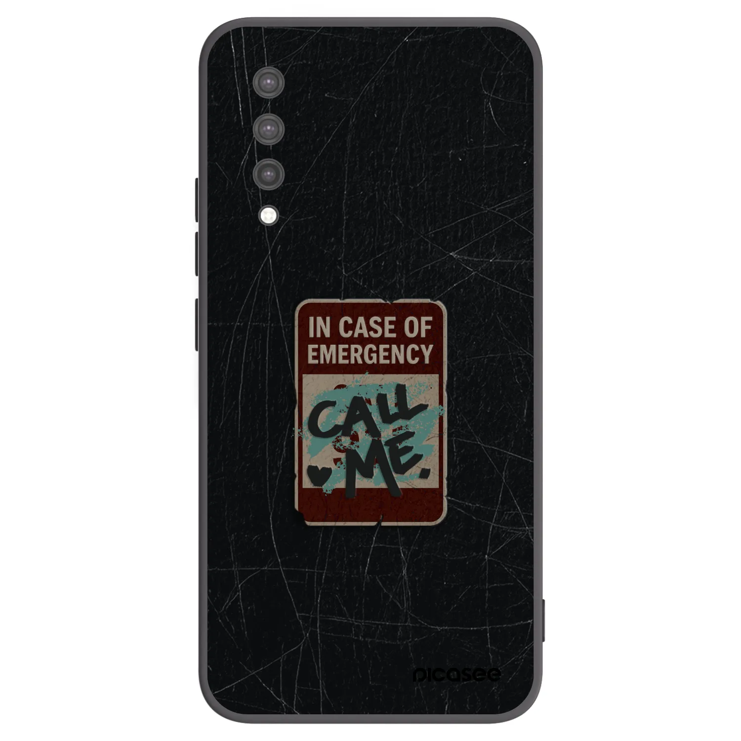 Picasee Μαύρη θήκη σιλικόνης για Xiaomi Mi 9 Lite - EMERGENCY