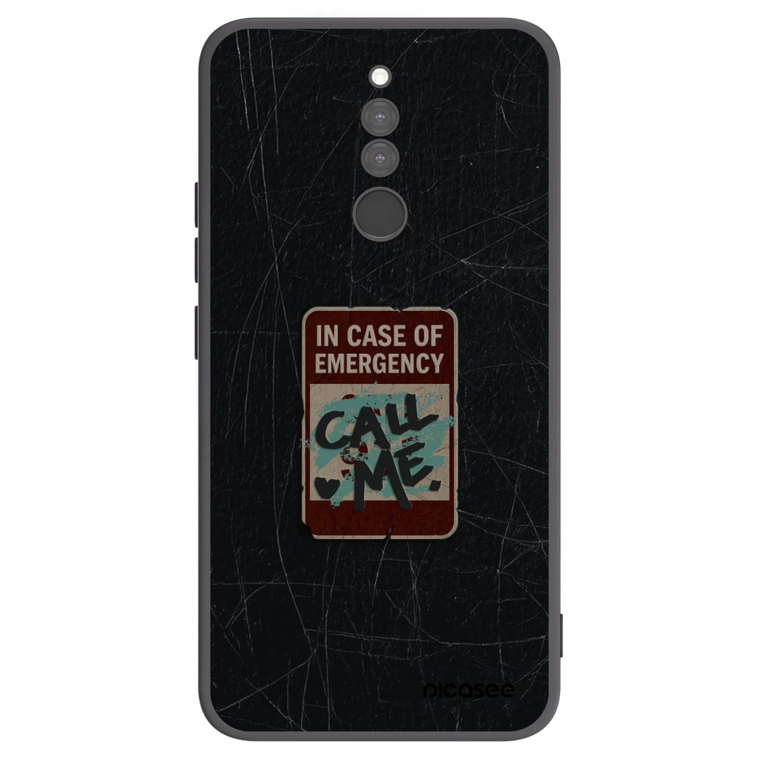 Picasee Μαύρη θήκη σιλικόνης για Xiaomi Redmi 8 - EMERGENCY