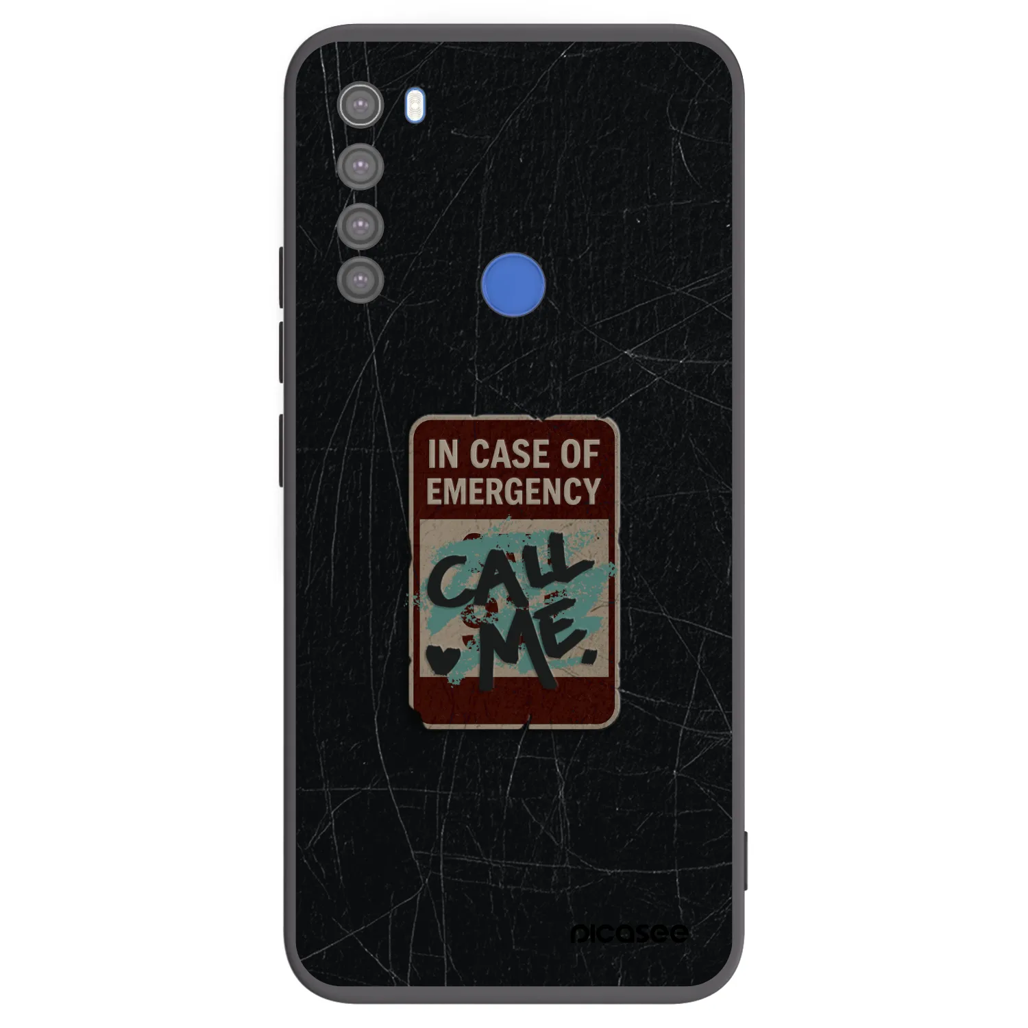 Picasee Μαύρη θήκη σιλικόνης για Xiaomi Redmi Note 8T - EMERGENCY